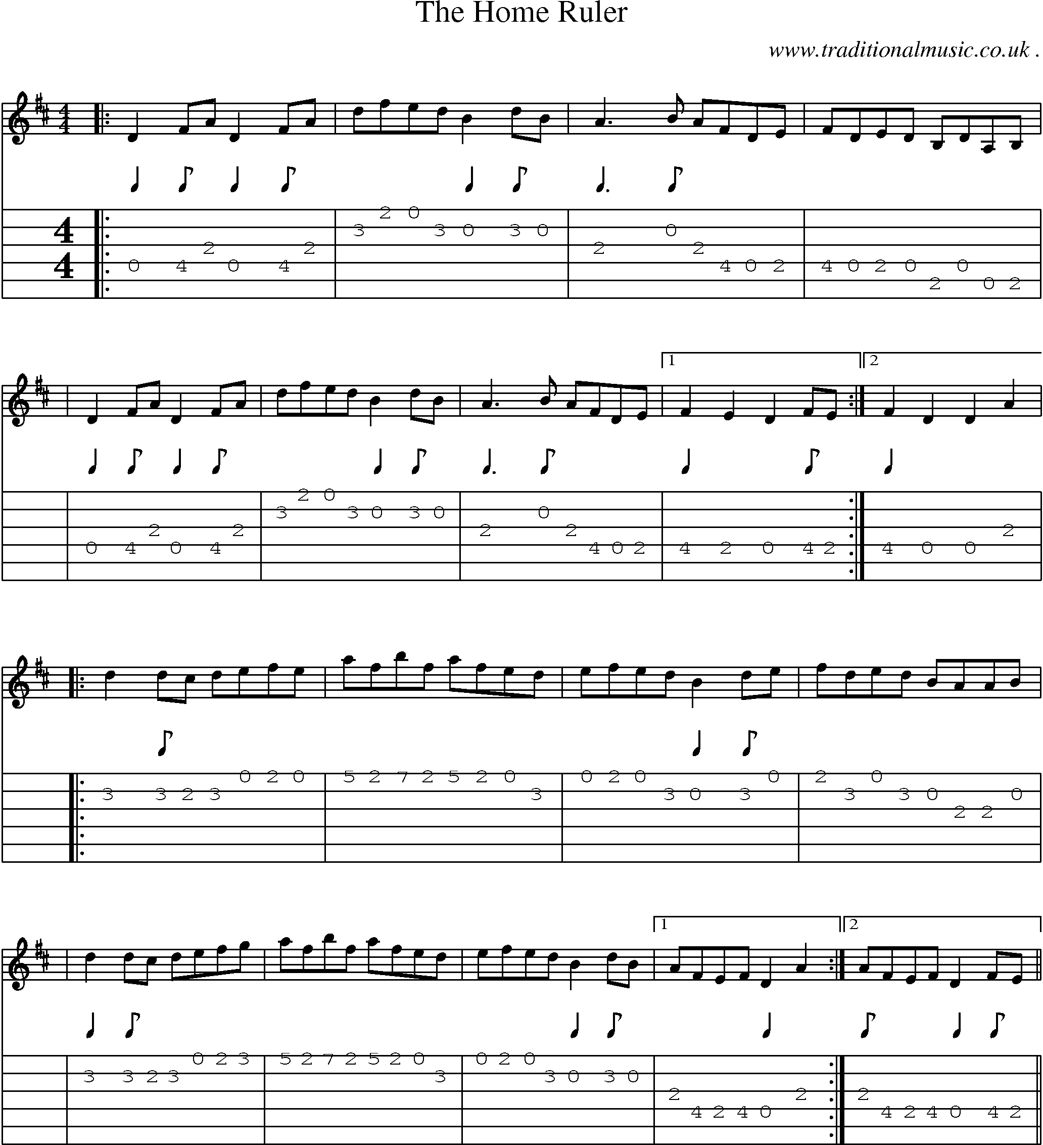Sheet-Music and Guitar Tabs for The Home Ruler