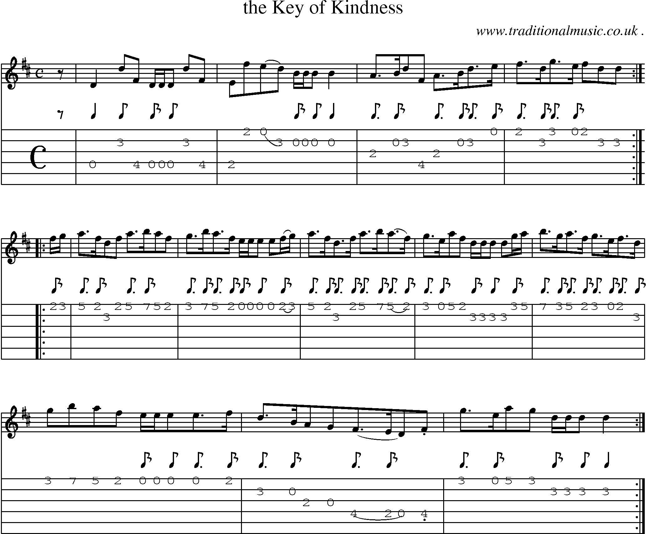 Sheet-Music and Guitar Tabs for The Key Of Kindness
