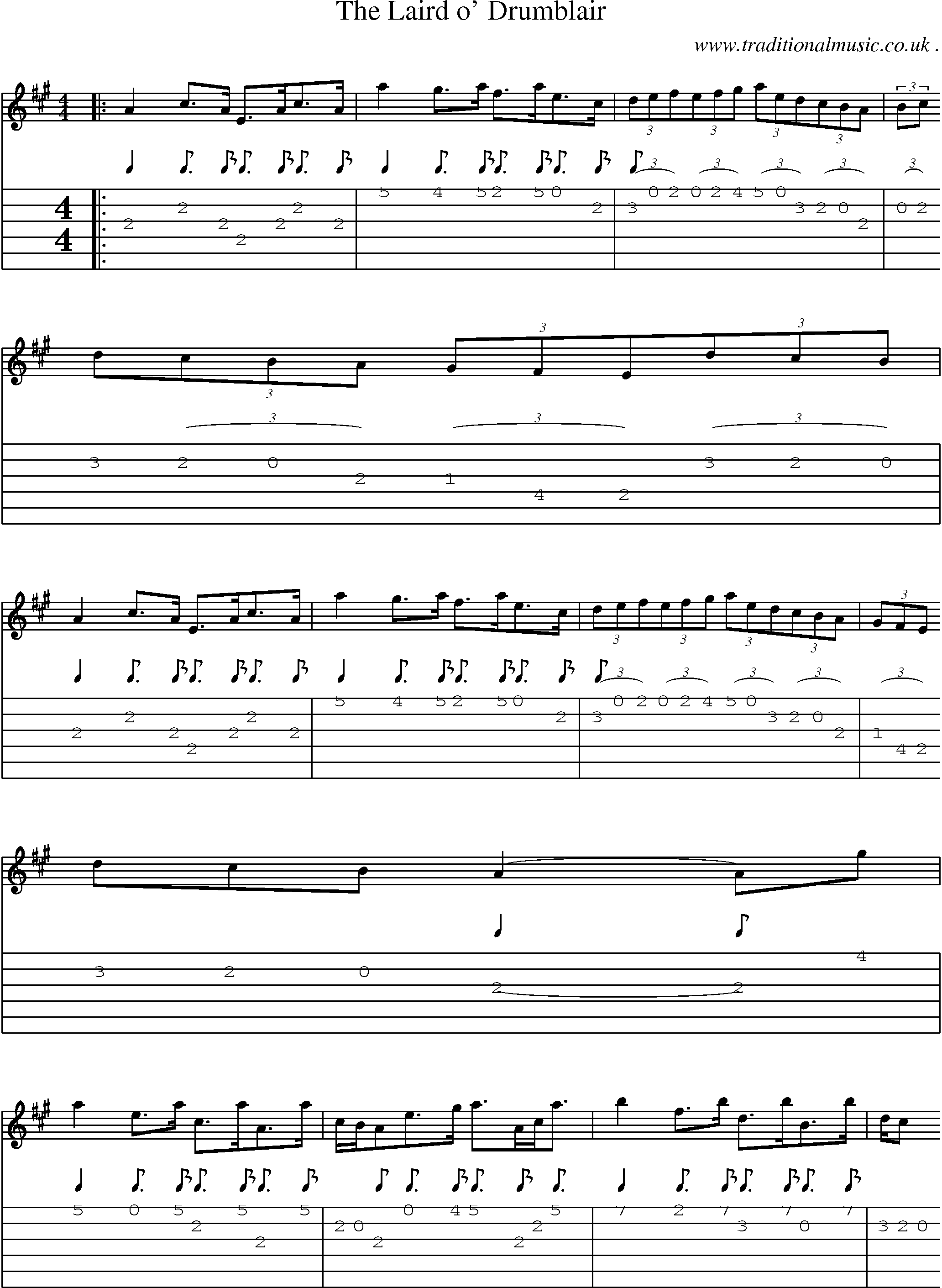 Sheet-Music and Guitar Tabs for The Laird O Drumblair