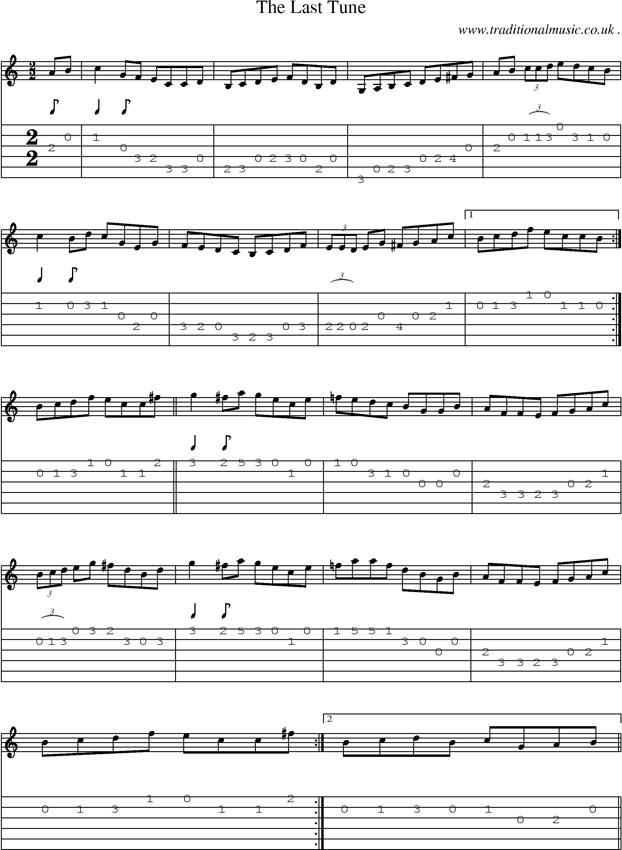Sheet-Music and Guitar Tabs for The Last Tune