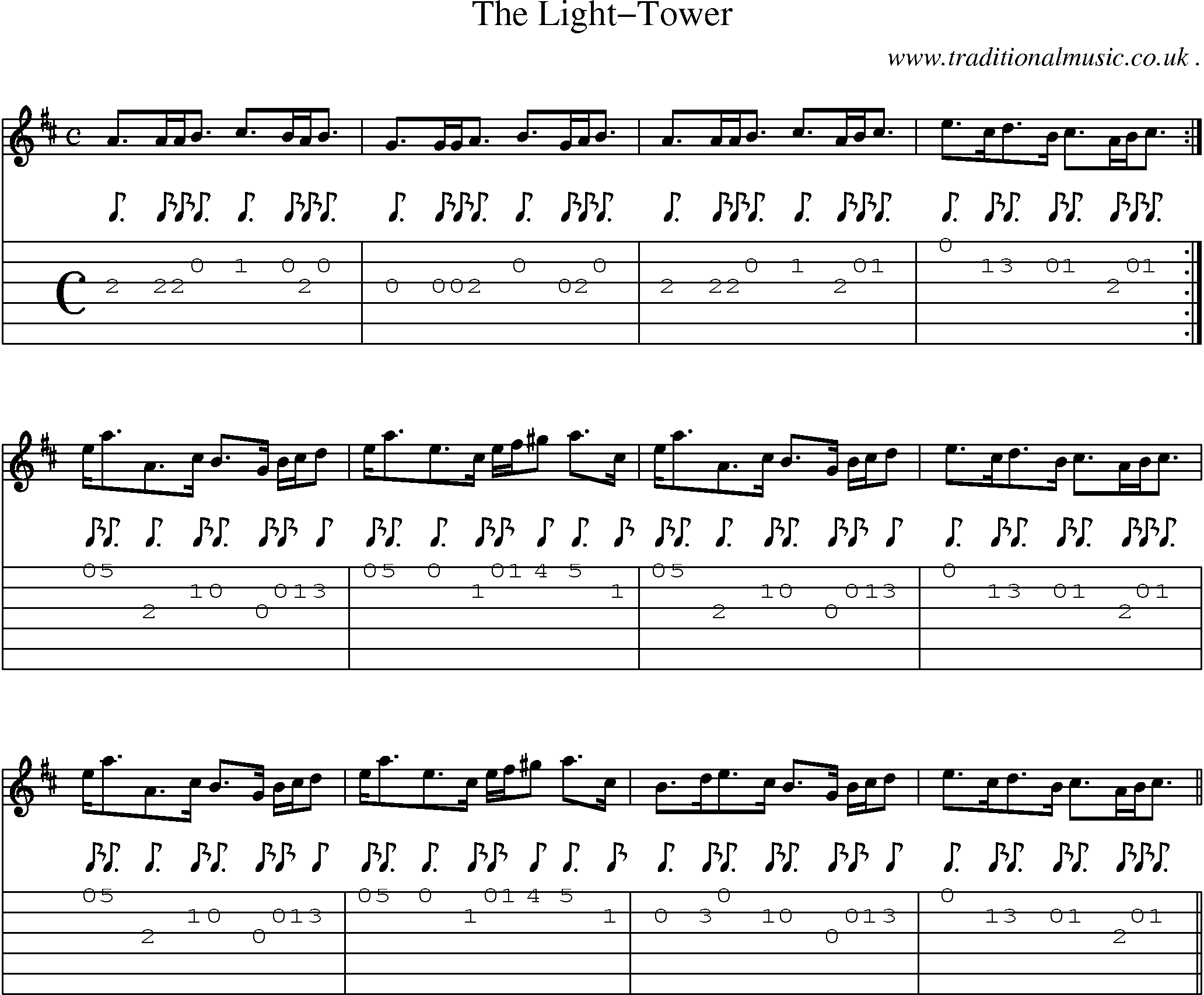 Sheet-Music and Guitar Tabs for The Light-tower