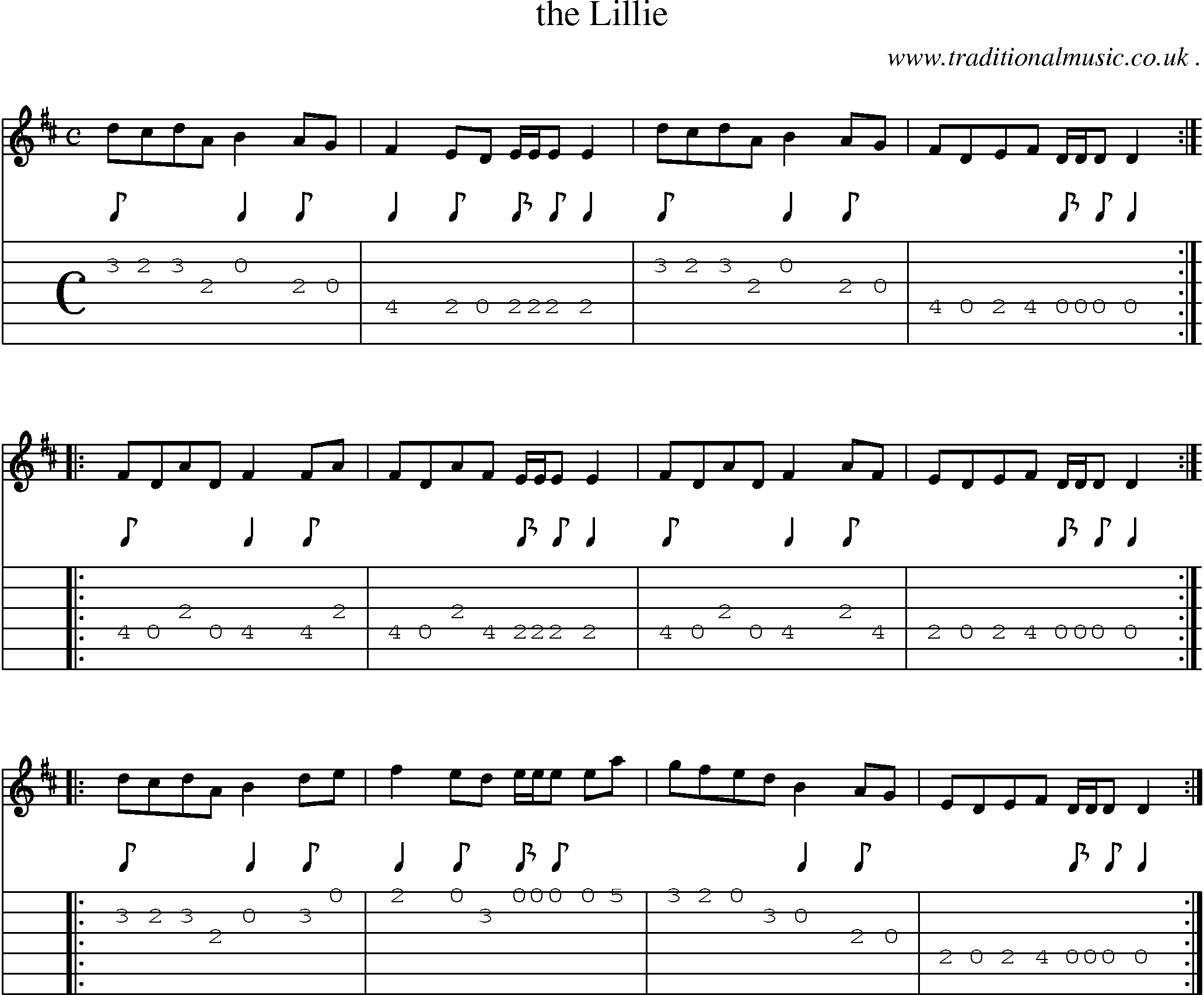 Sheet-Music and Guitar Tabs for The Lillie