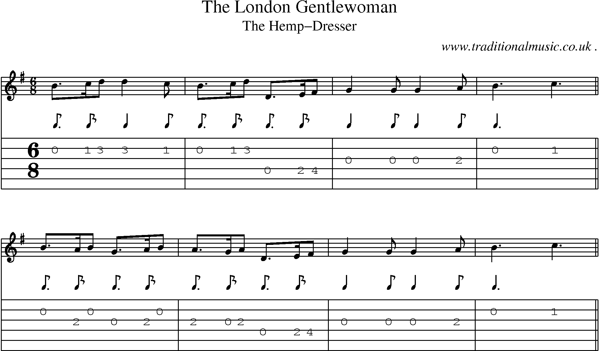 Sheet-Music and Guitar Tabs for The London Gentlewoman