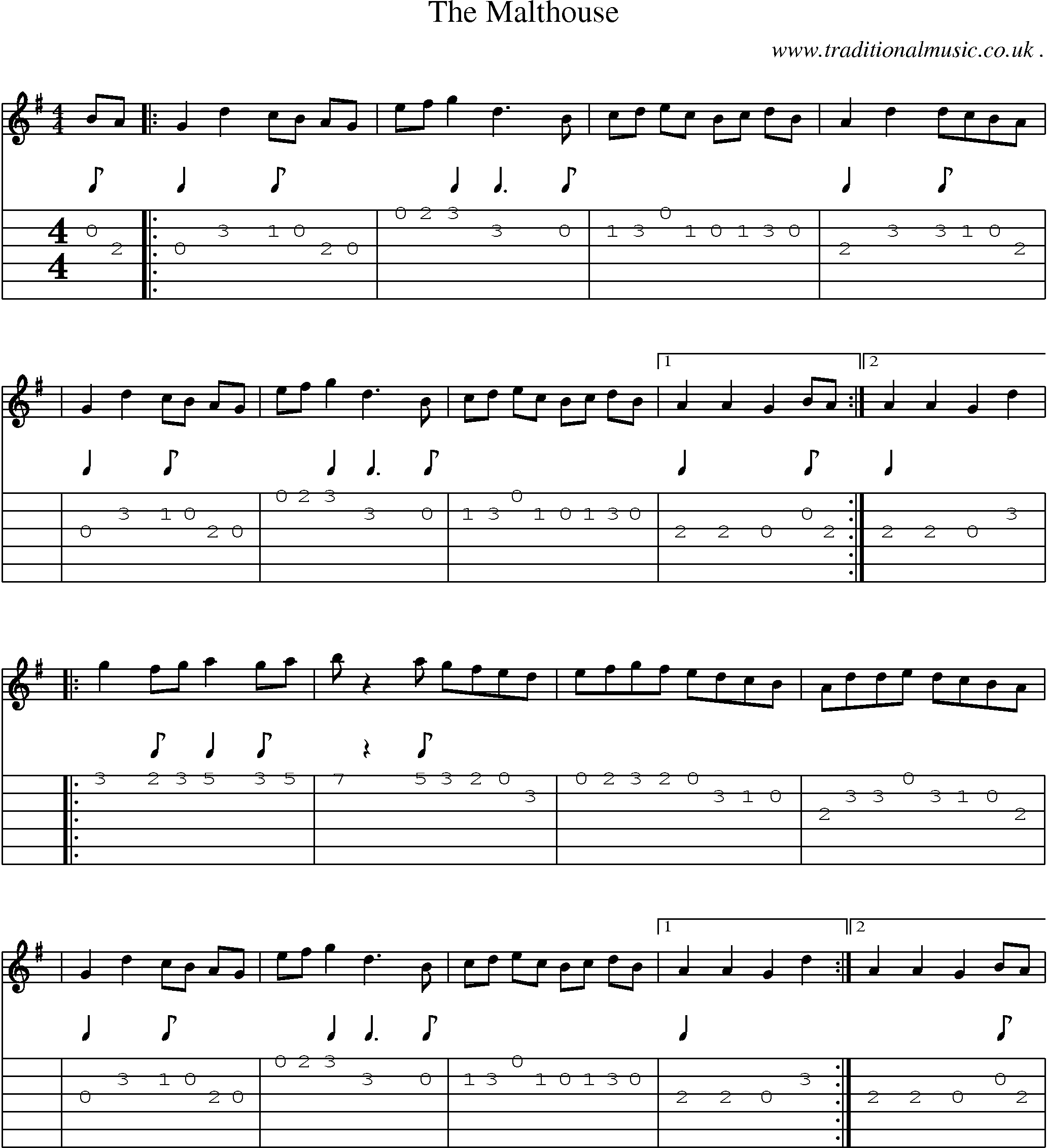 Sheet-Music and Guitar Tabs for The Malthouse