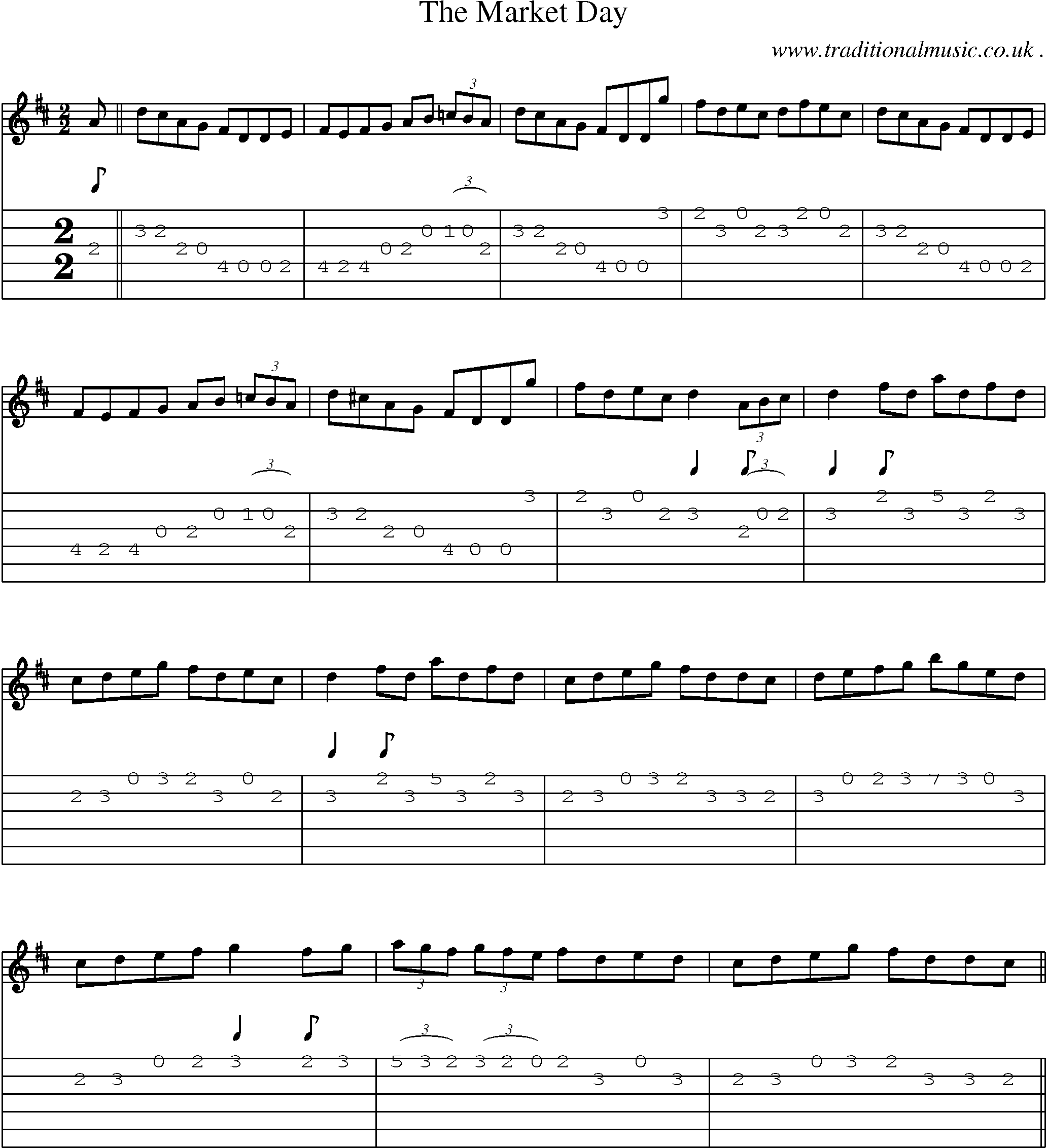 Sheet-Music and Guitar Tabs for The Market Day