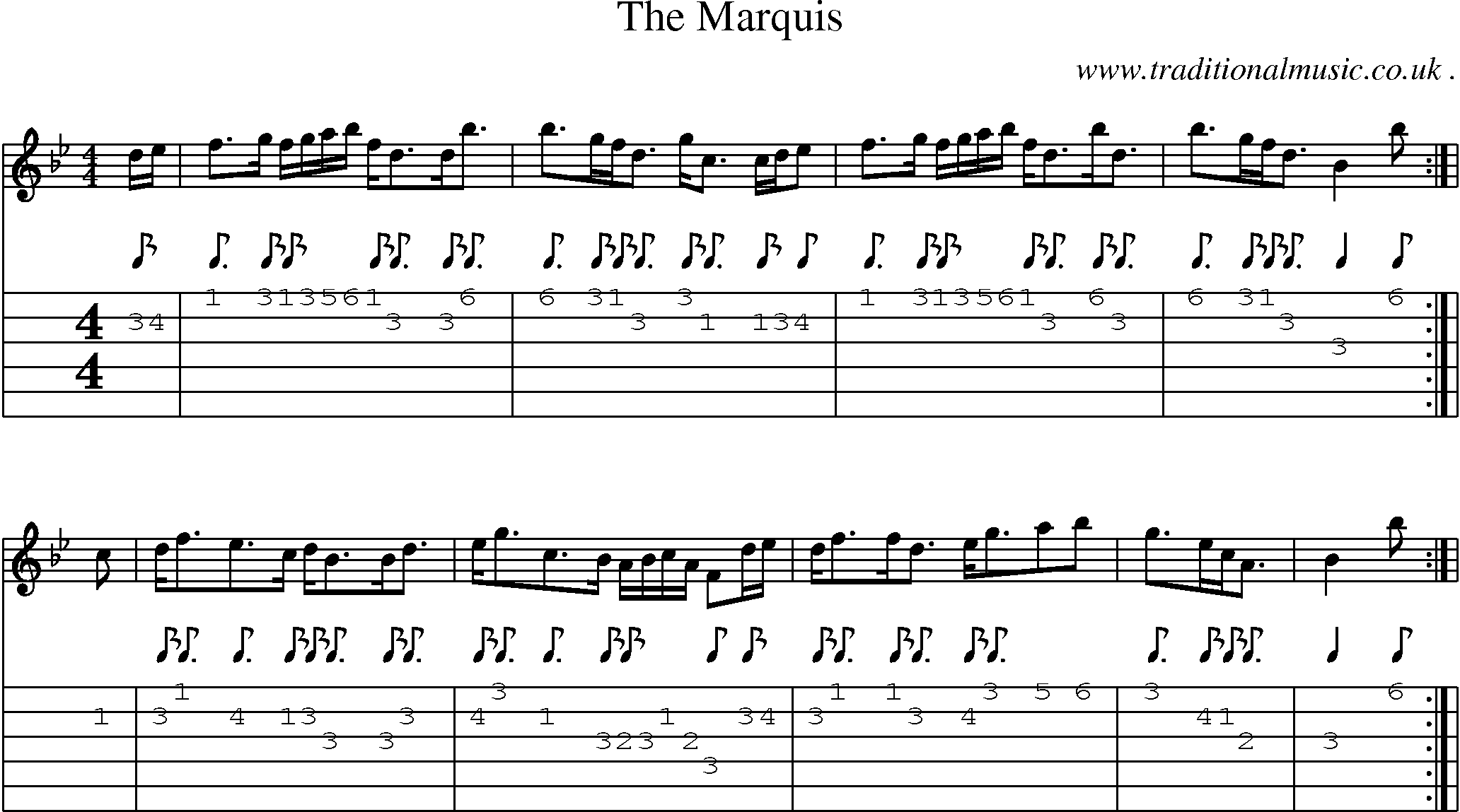 Sheet-Music and Guitar Tabs for The Marquis