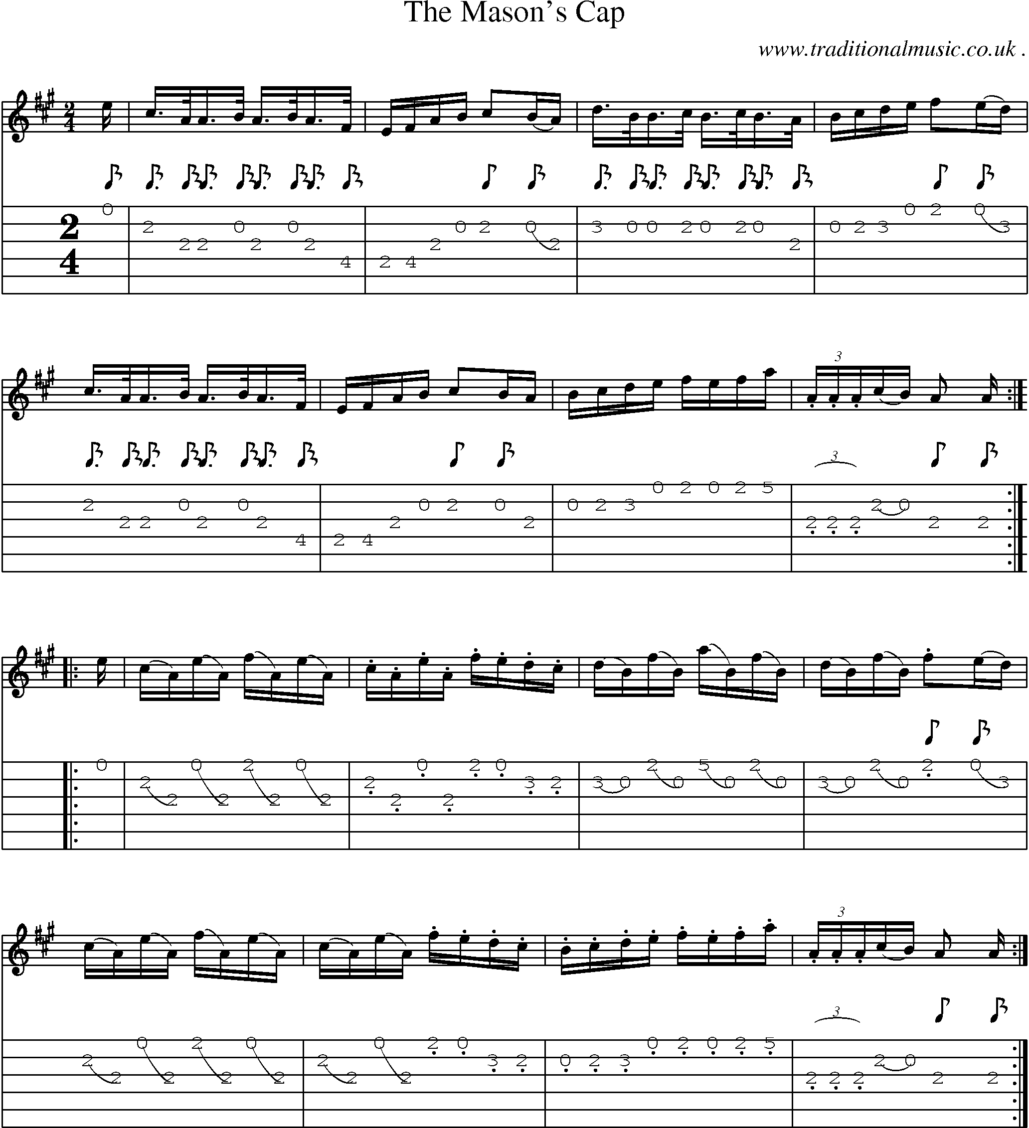 Sheet-Music and Guitar Tabs for The Masons Cap