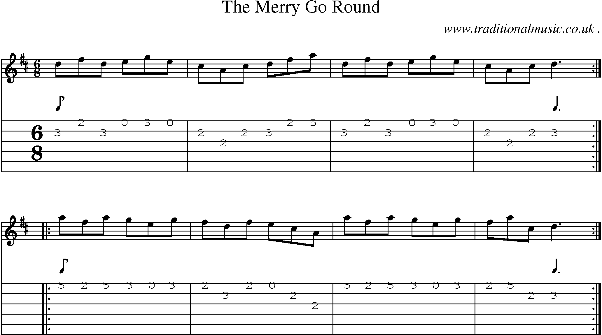 Sheet-Music and Guitar Tabs for The Merry Go Round