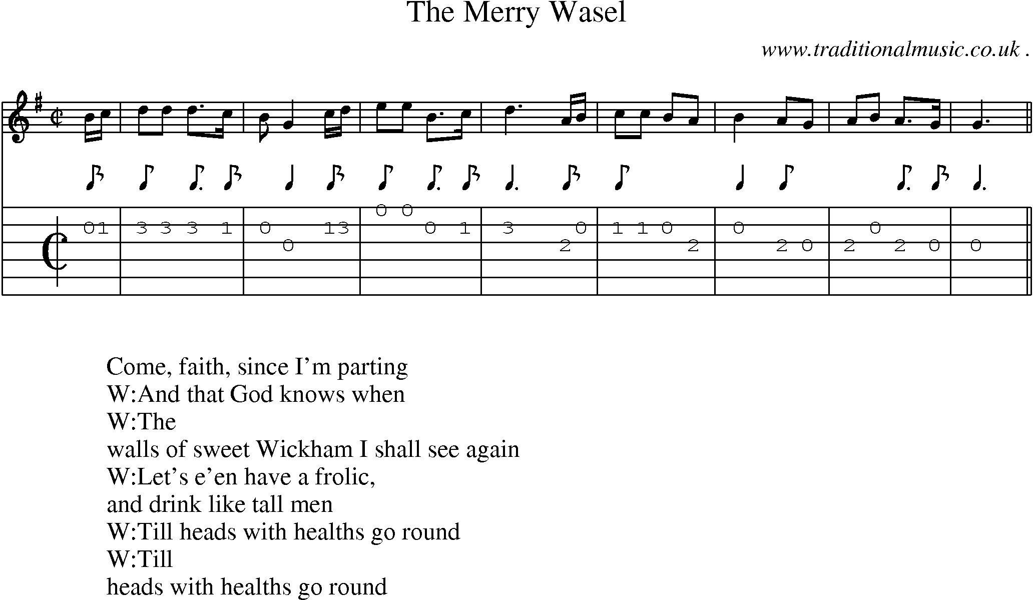 Sheet-Music and Guitar Tabs for The Merry Wasel