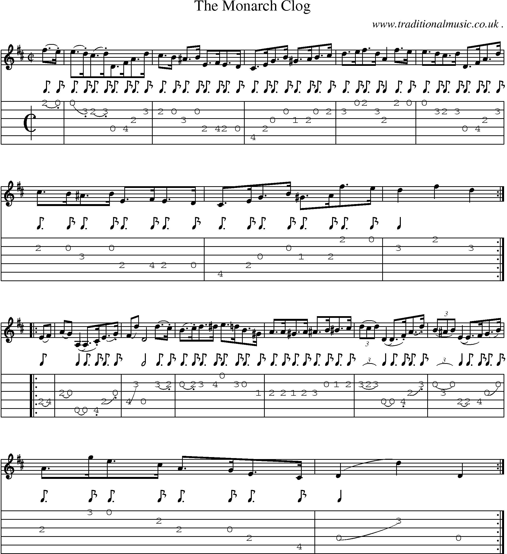 Sheet-Music and Guitar Tabs for The Monarch Clog
