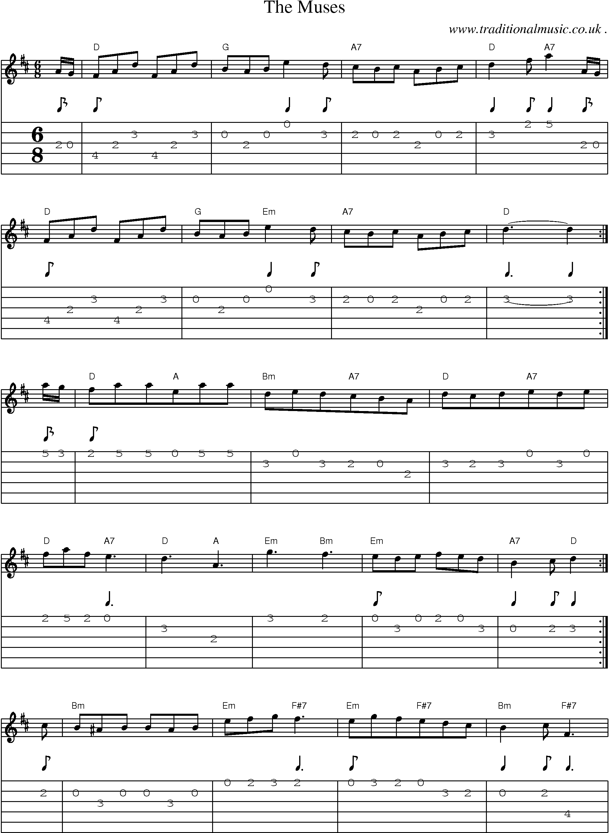 Sheet-Music and Guitar Tabs for The Muses