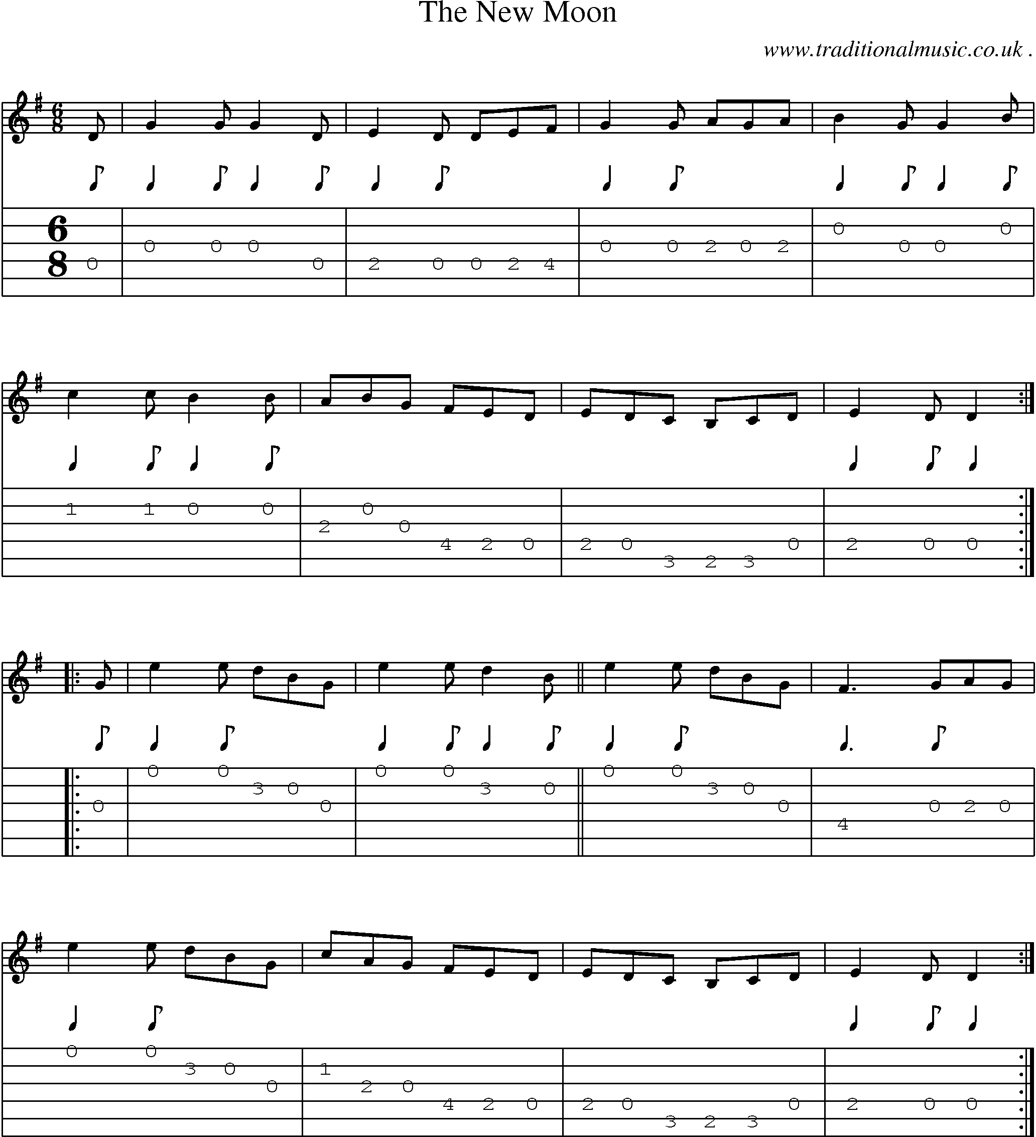 Sheet-Music and Guitar Tabs for The New Moon