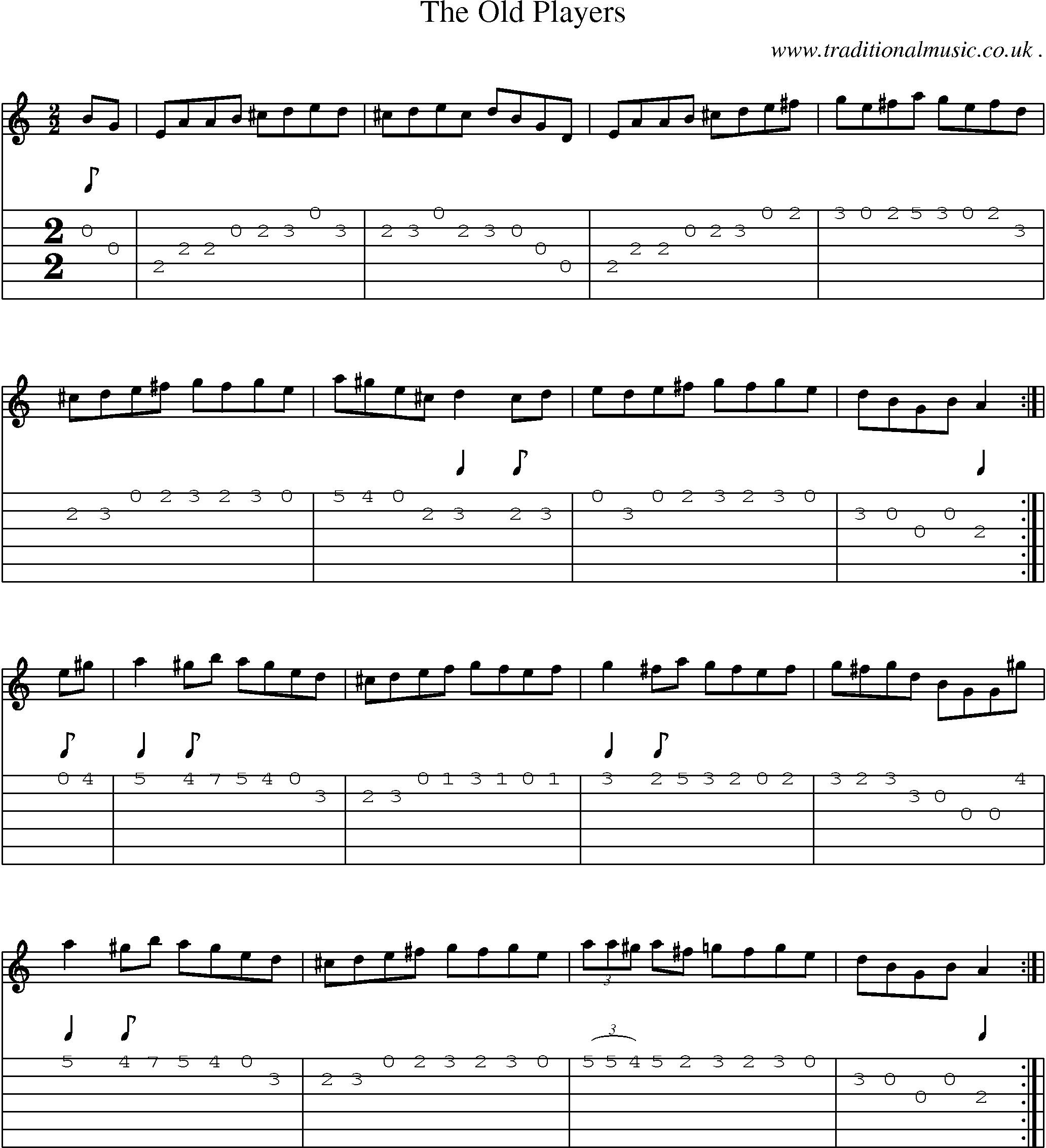 Sheet-Music and Guitar Tabs for The Old Players