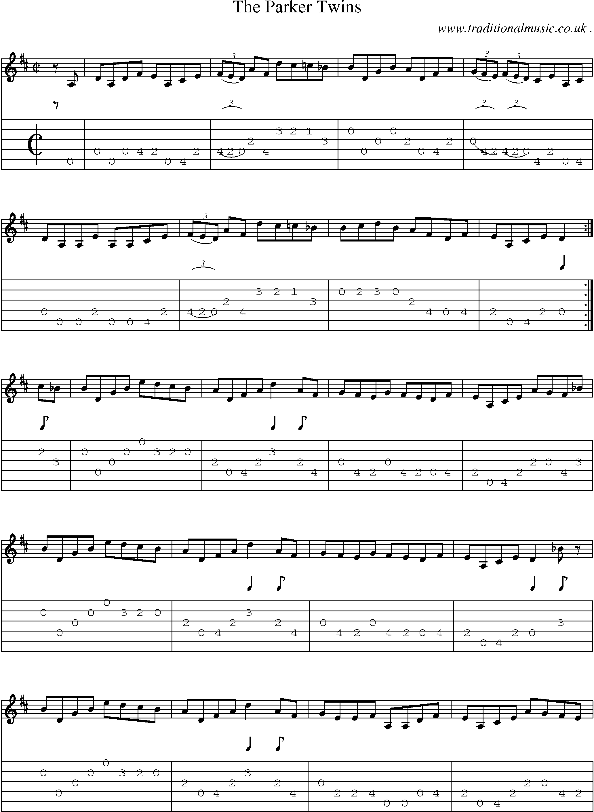 Sheet-Music and Guitar Tabs for The Parker Twins