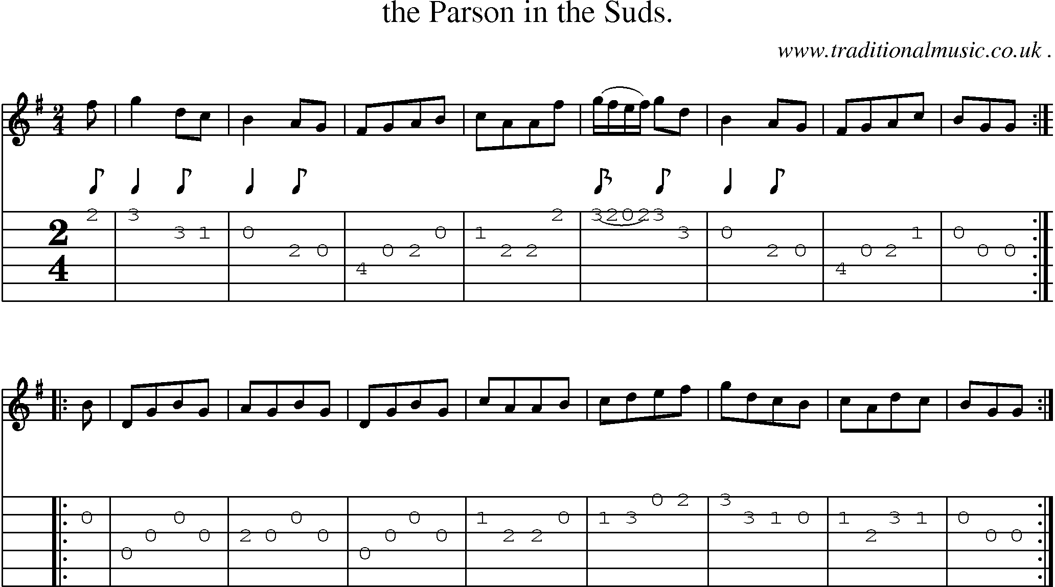 Sheet-Music and Guitar Tabs for The Parson In The Suds