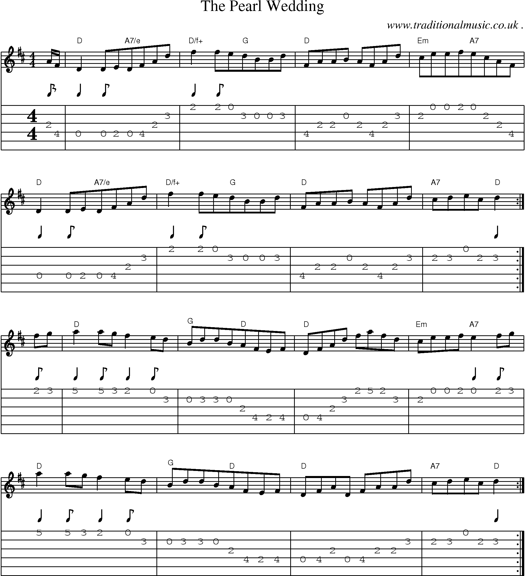 Sheet-Music and Guitar Tabs for The Pearl Wedding