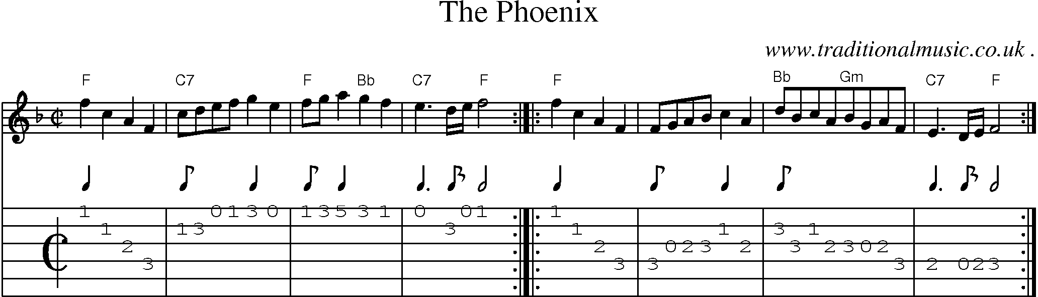 Sheet-Music and Guitar Tabs for The Phoenix