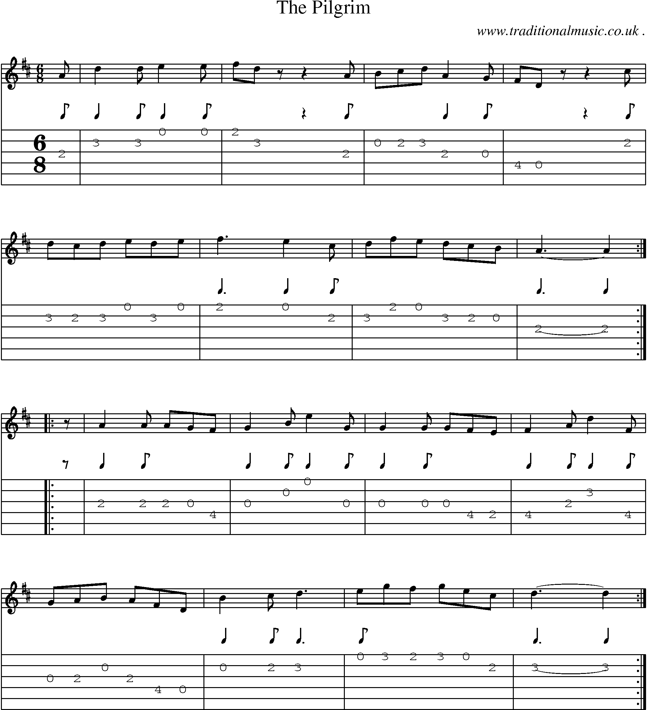 Sheet-Music and Guitar Tabs for The Pilgrim