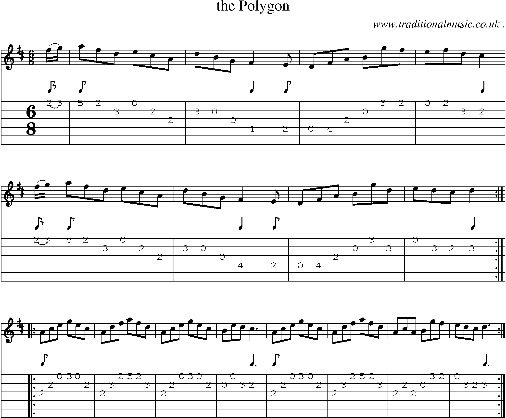 Sheet-Music and Guitar Tabs for The Polygon