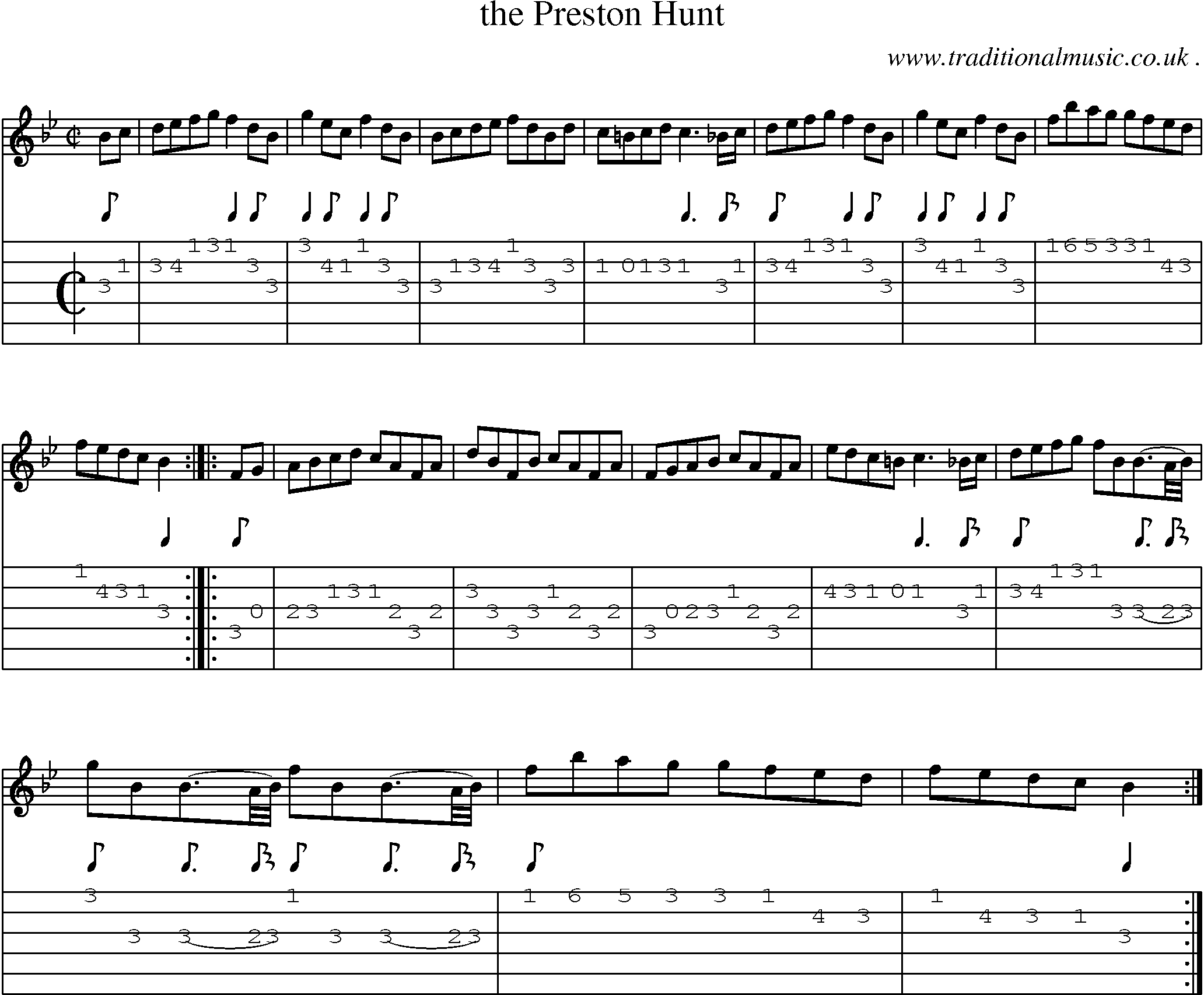 Sheet-Music and Guitar Tabs for The Preston Hunt