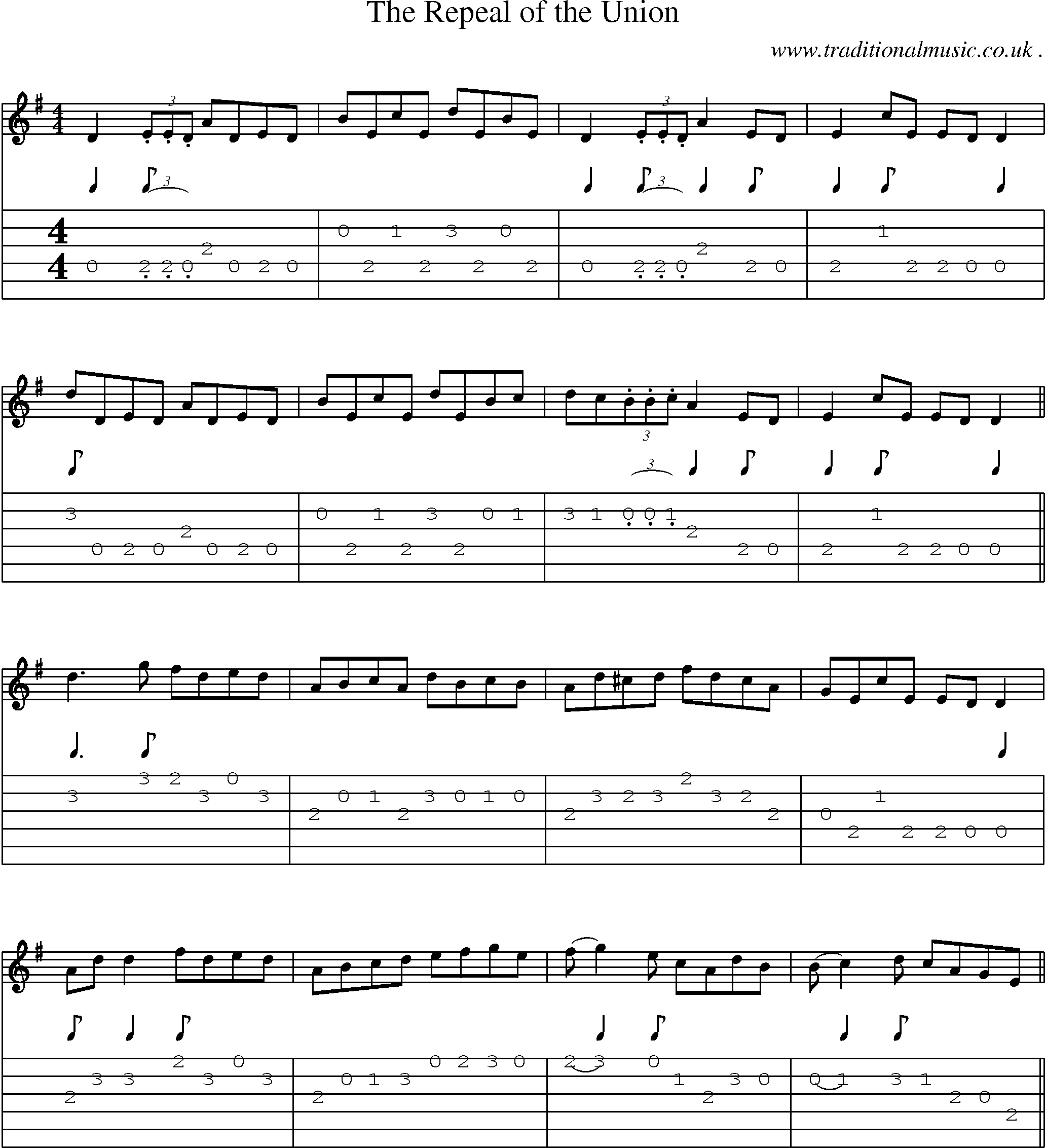 Sheet-Music and Guitar Tabs for The Repeal Of The Union