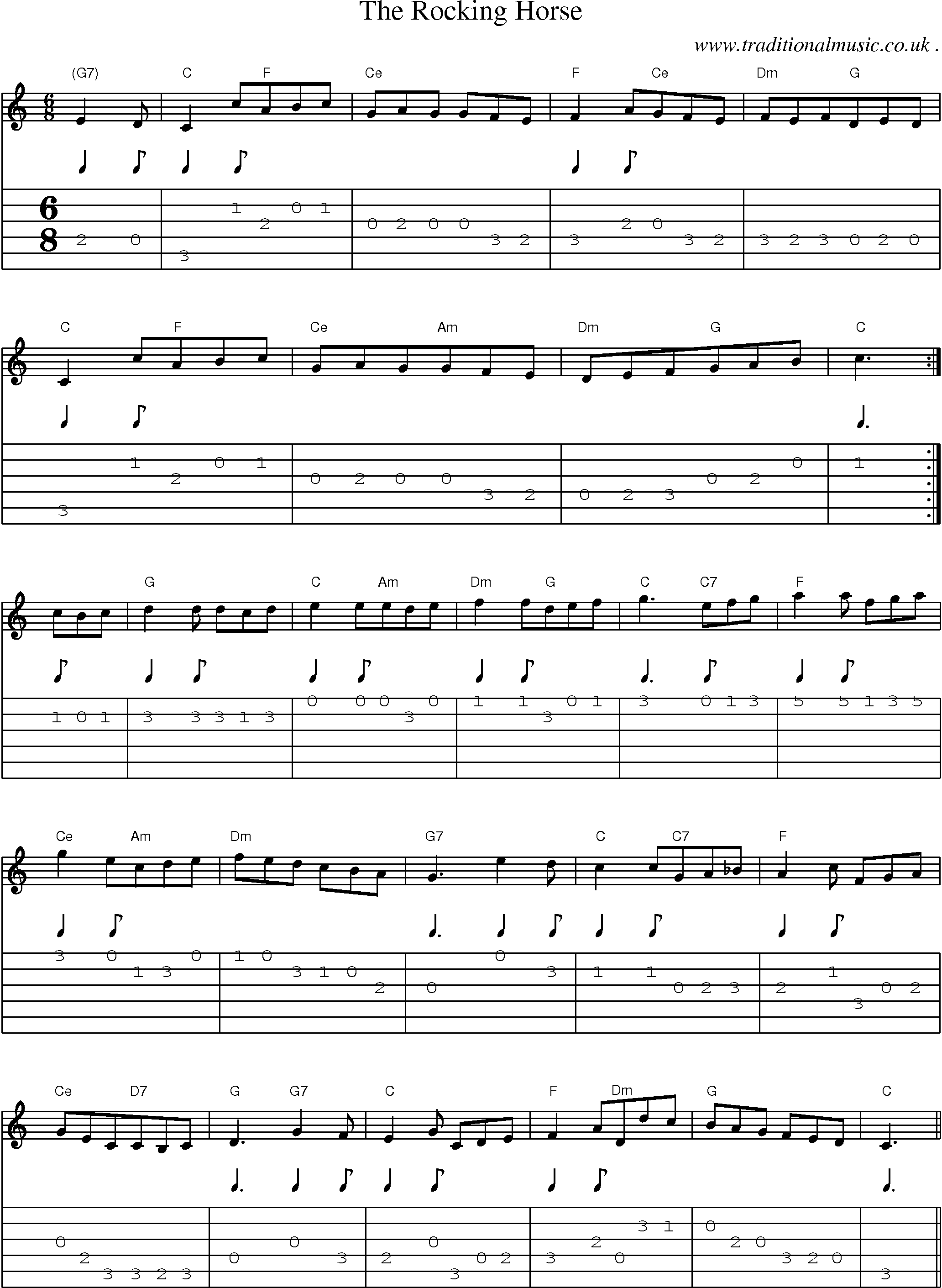 Sheet-Music and Guitar Tabs for The Rocking Horse