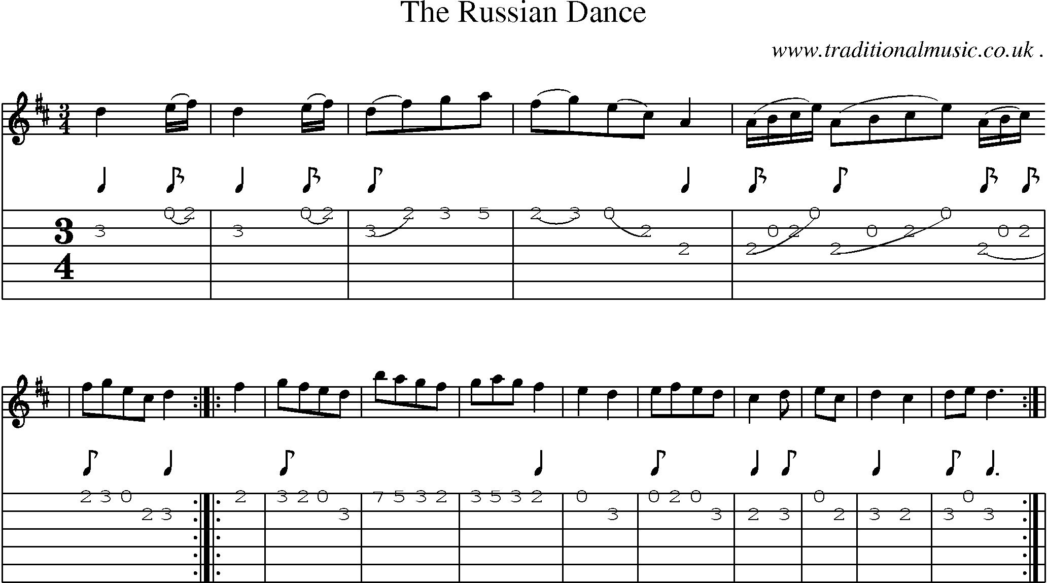 Sheet-Music and Guitar Tabs for The Russian Dance