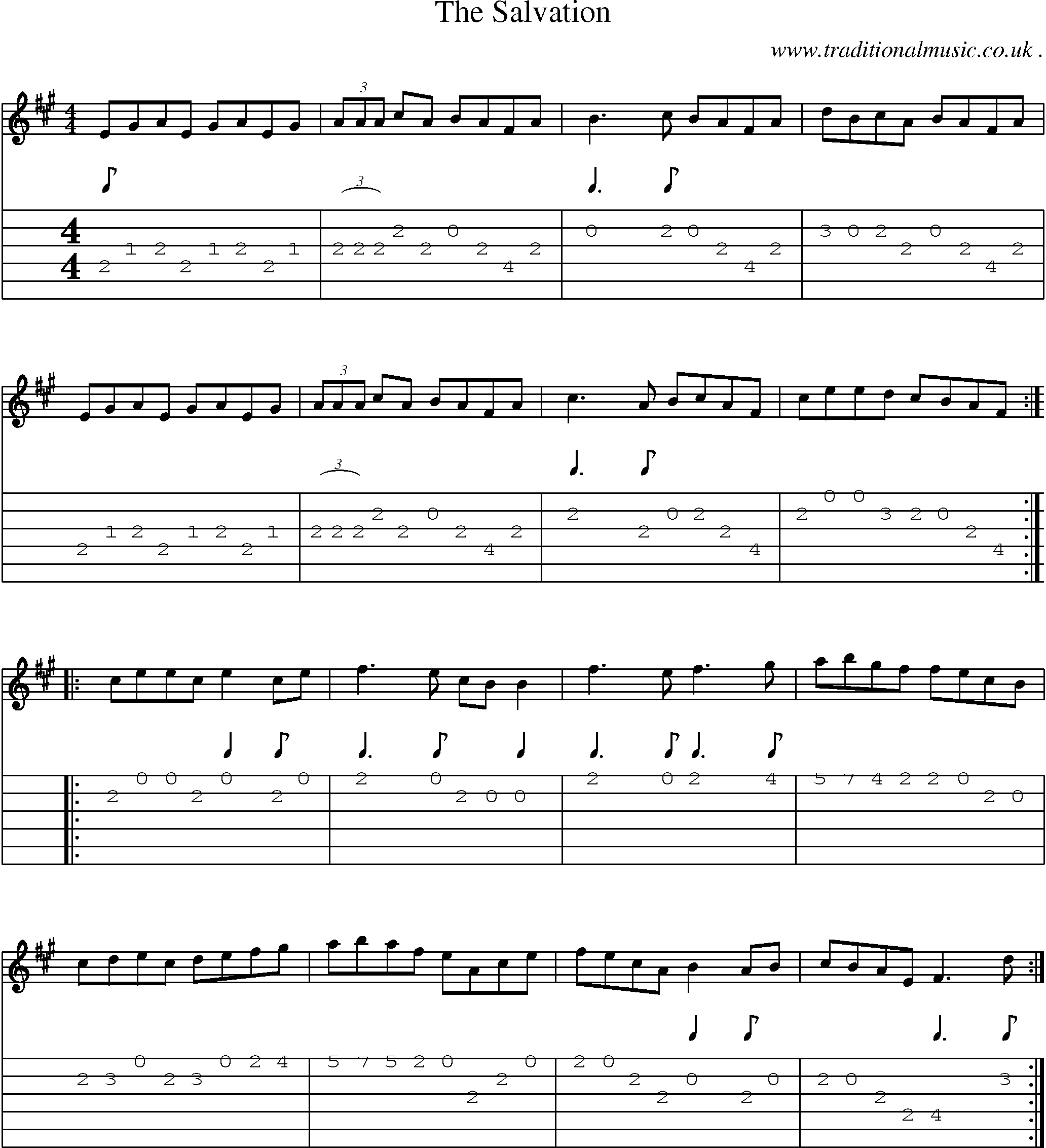 Sheet-Music and Guitar Tabs for The Salvation