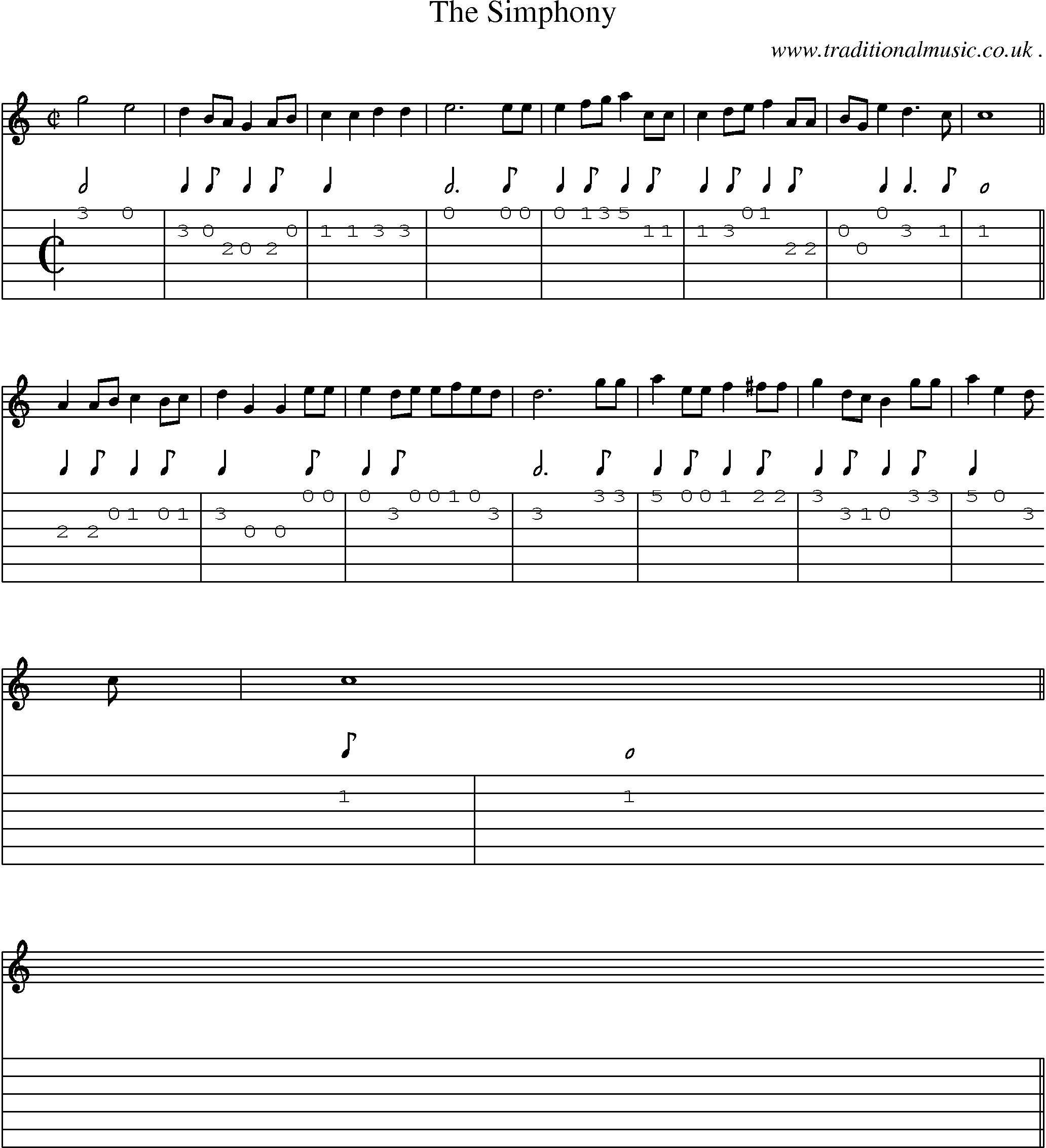 Sheet-Music and Guitar Tabs for The Simphony
