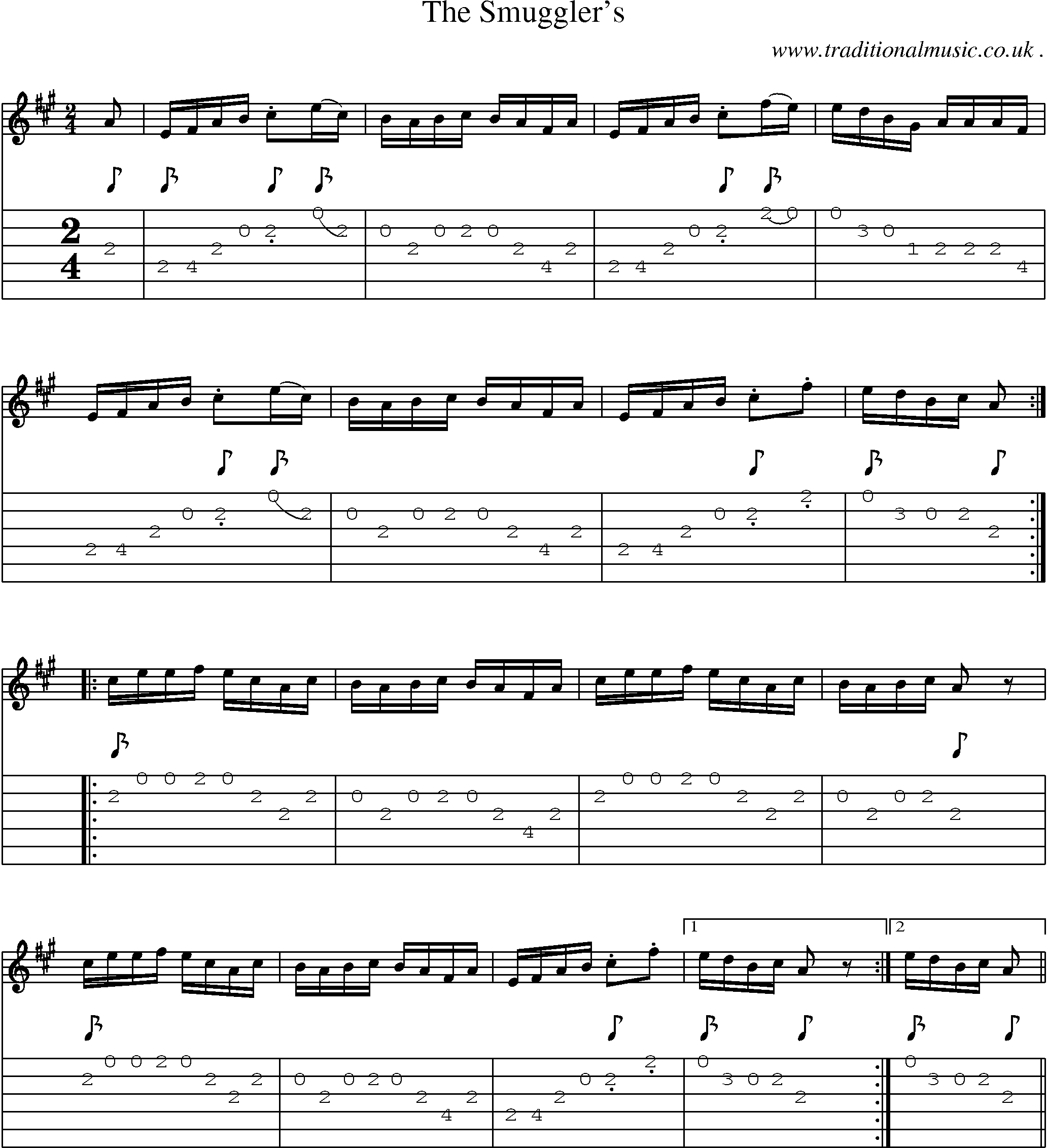 Sheet-Music and Guitar Tabs for The Smugglers