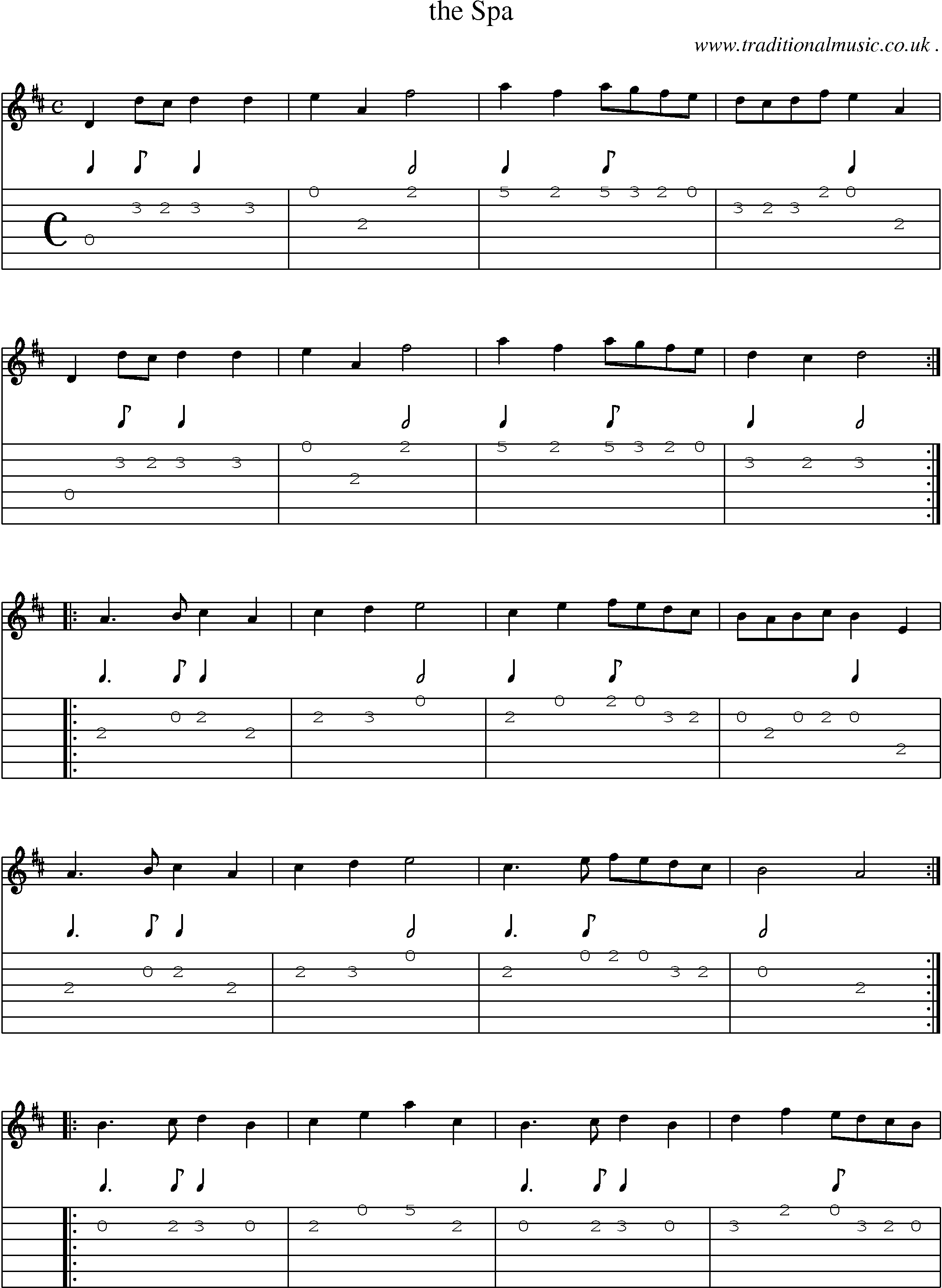 Sheet-Music and Guitar Tabs for The Spa