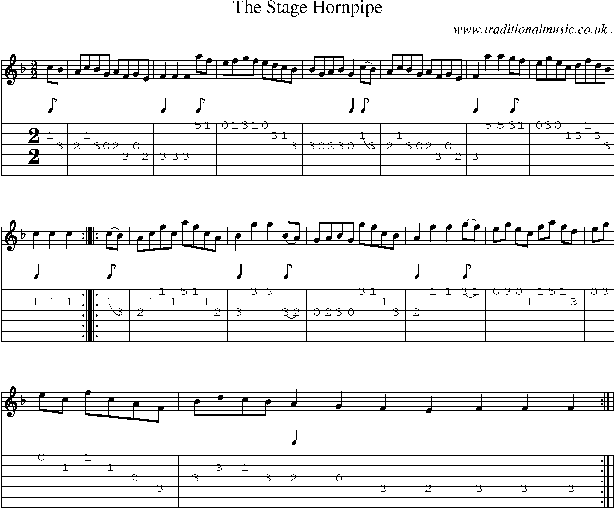 Sheet-Music and Guitar Tabs for The Stage Hornpipe