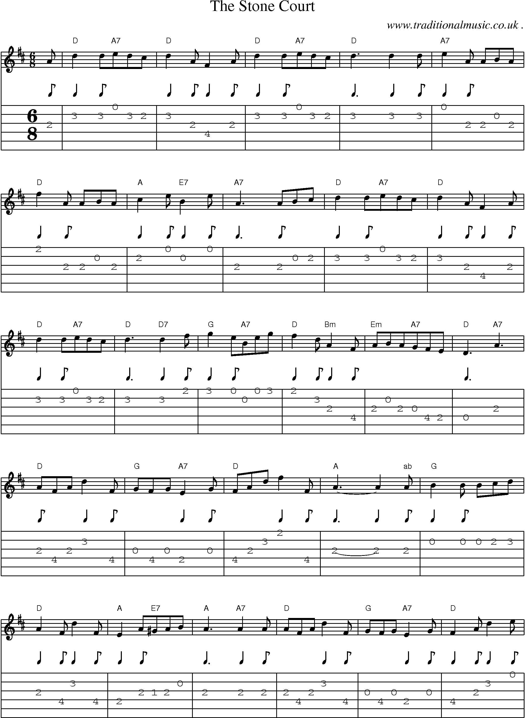 Sheet-Music and Guitar Tabs for The Stone Court