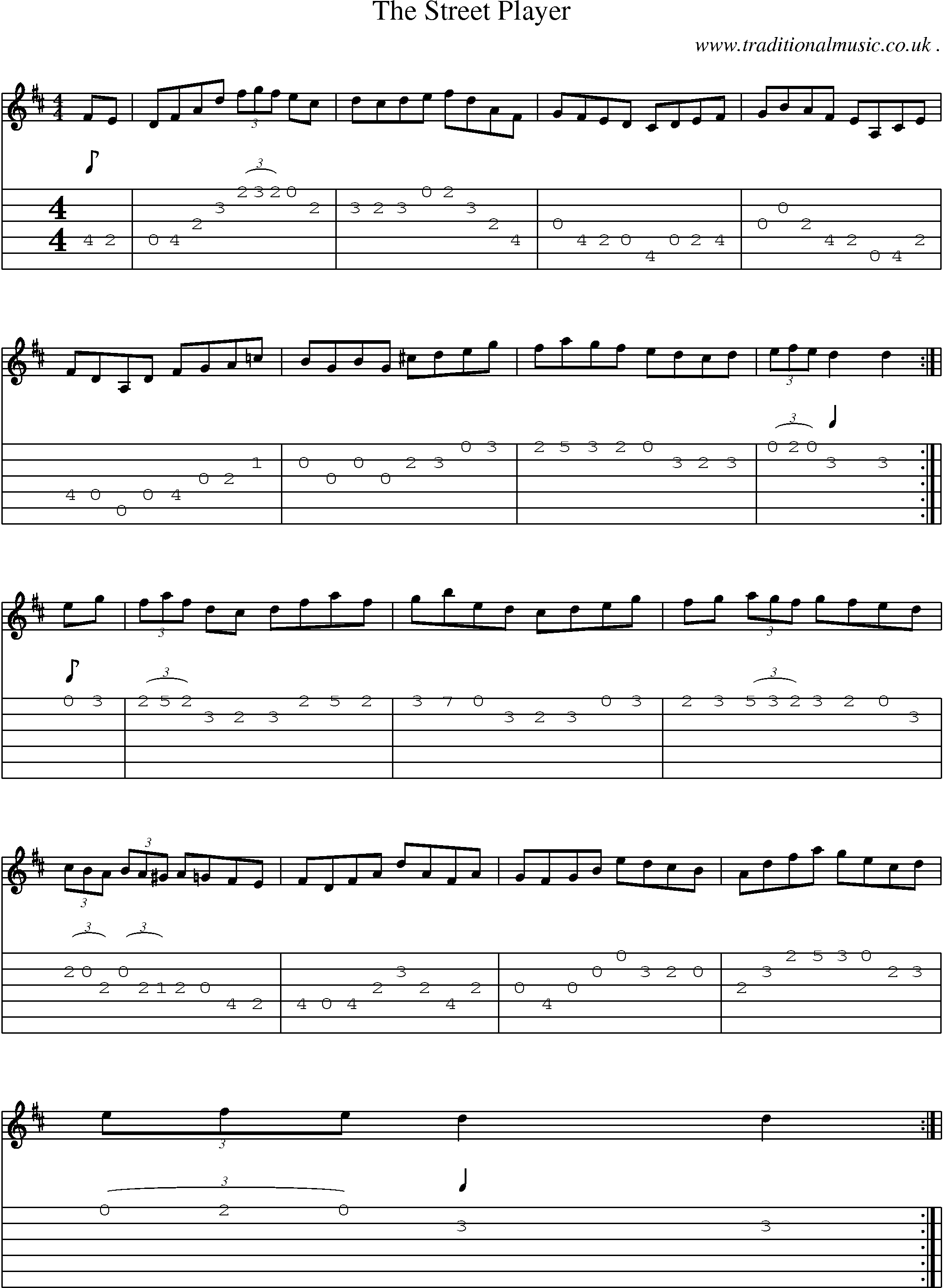 Sheet-Music and Guitar Tabs for The Street Player