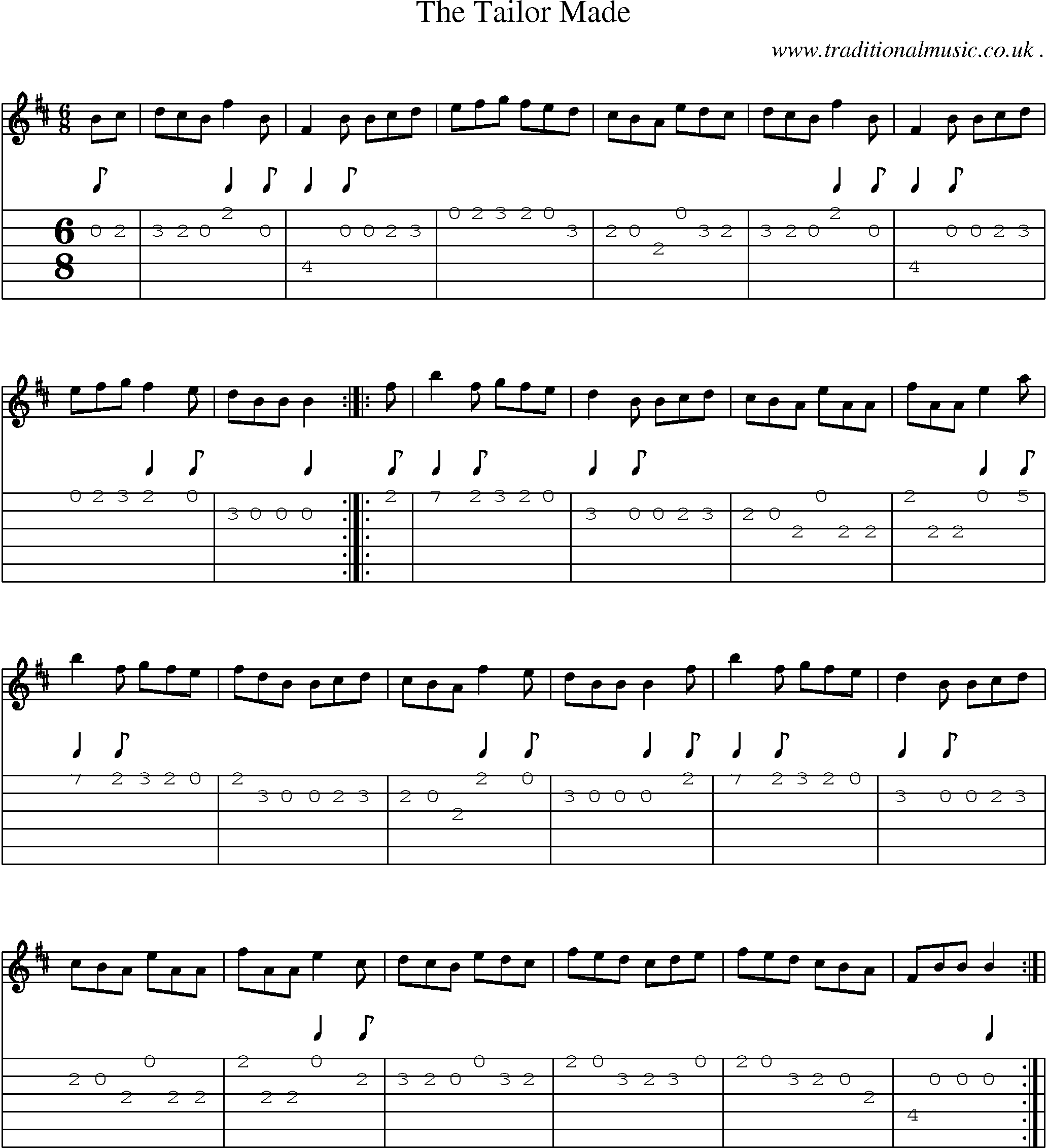 Sheet-Music and Guitar Tabs for The Tailor Made