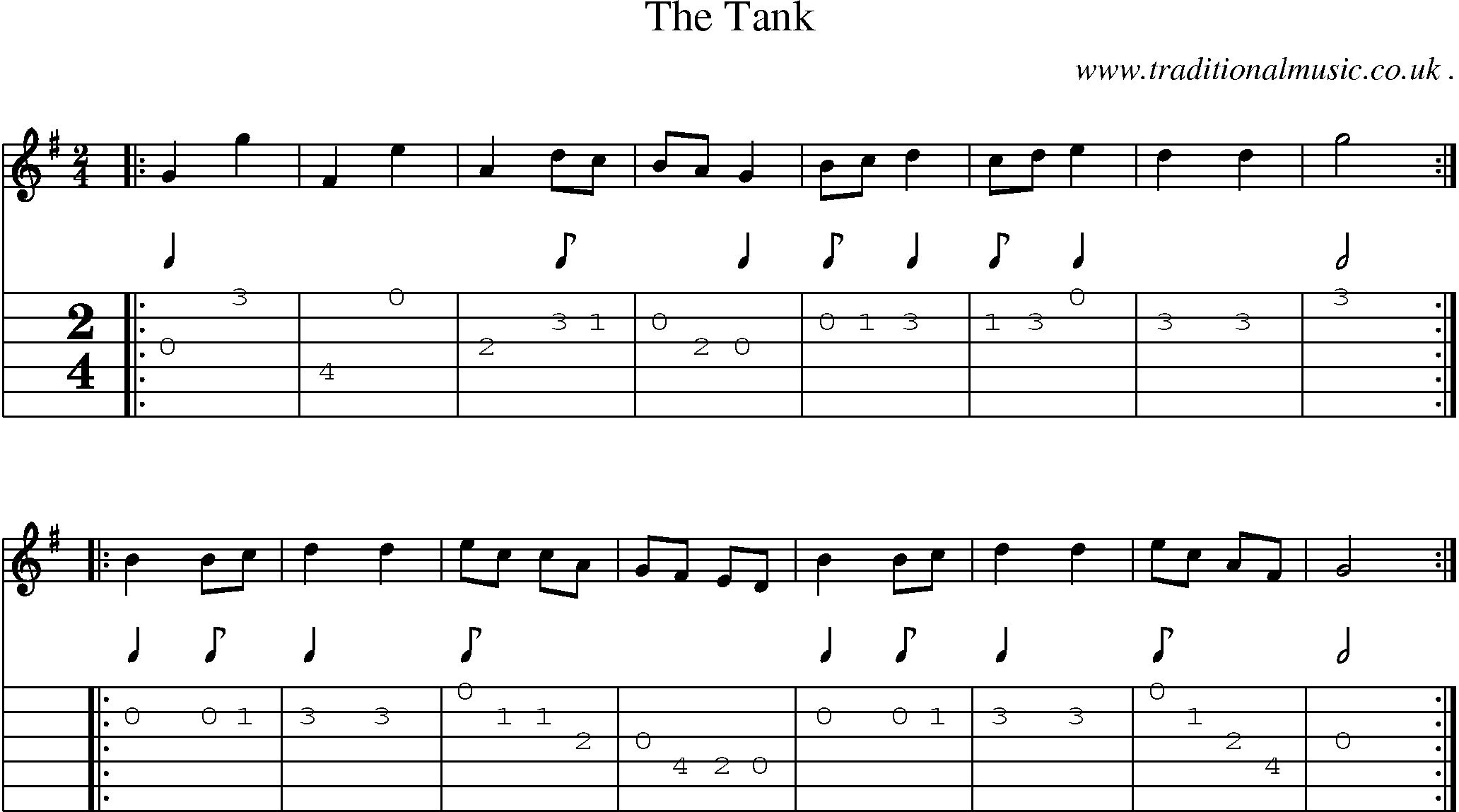 Sheet-Music and Guitar Tabs for The Tank
