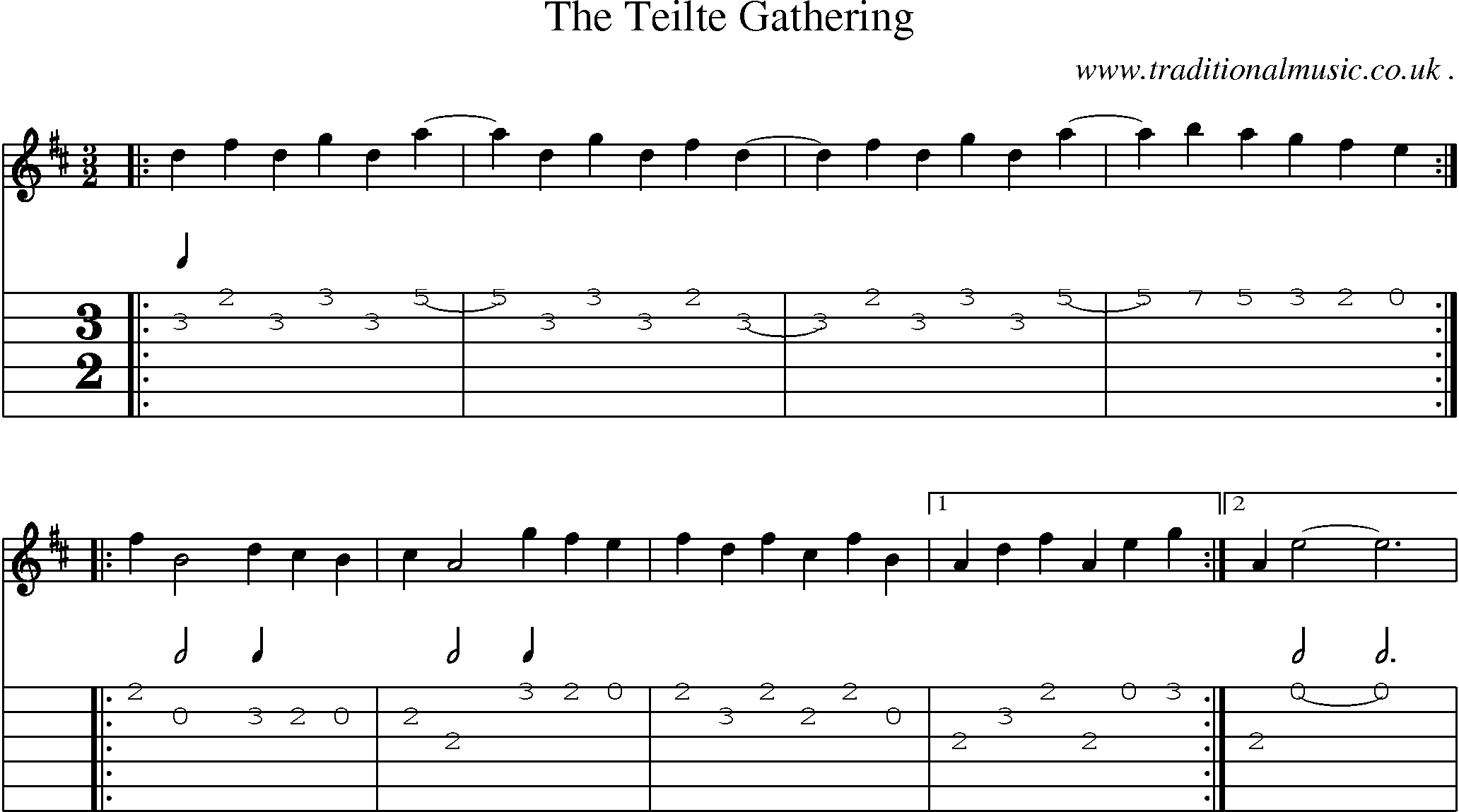 Sheet-Music and Guitar Tabs for The Teilte Gathering