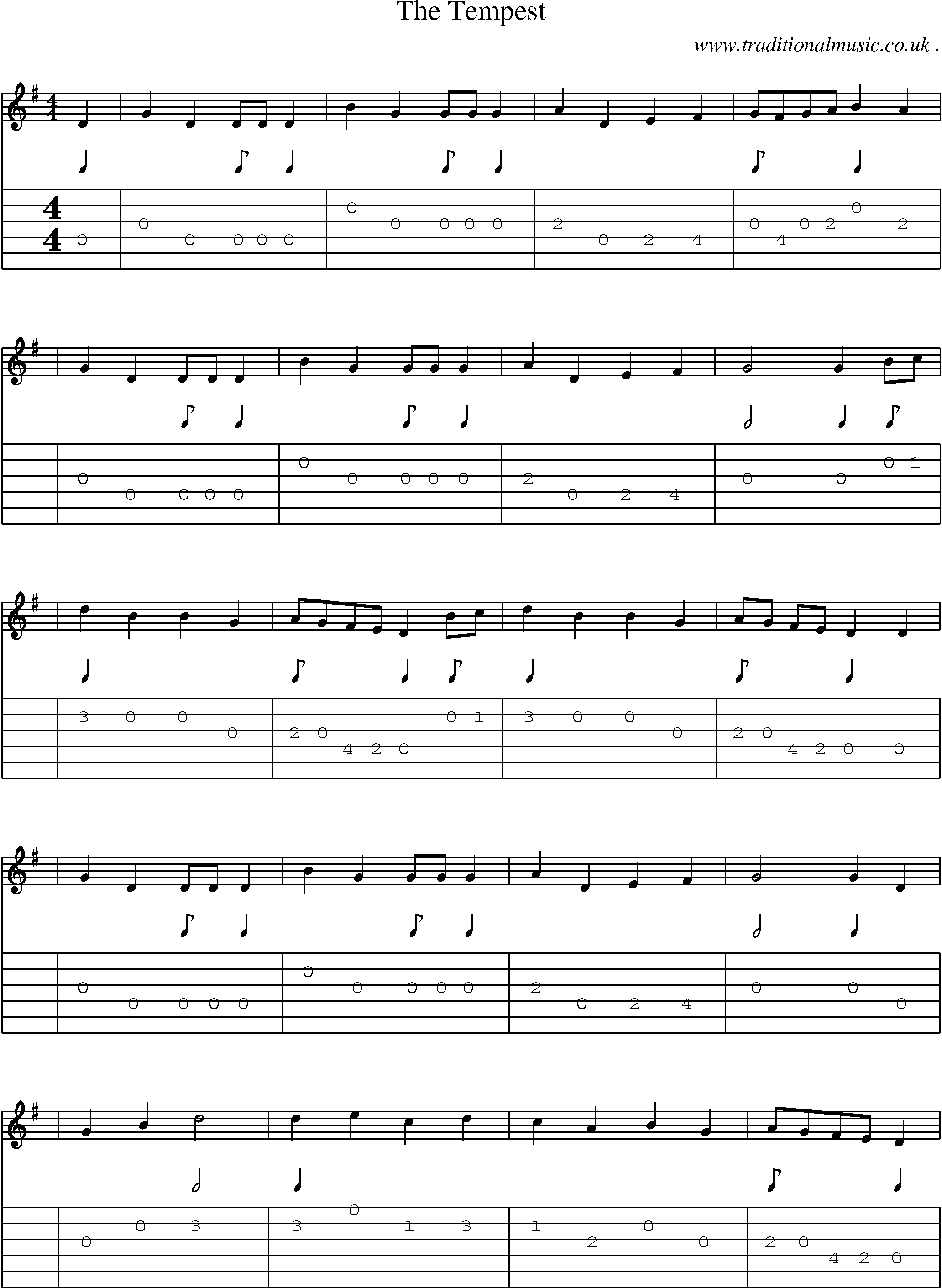 Sheet-Music and Guitar Tabs for The Tempest