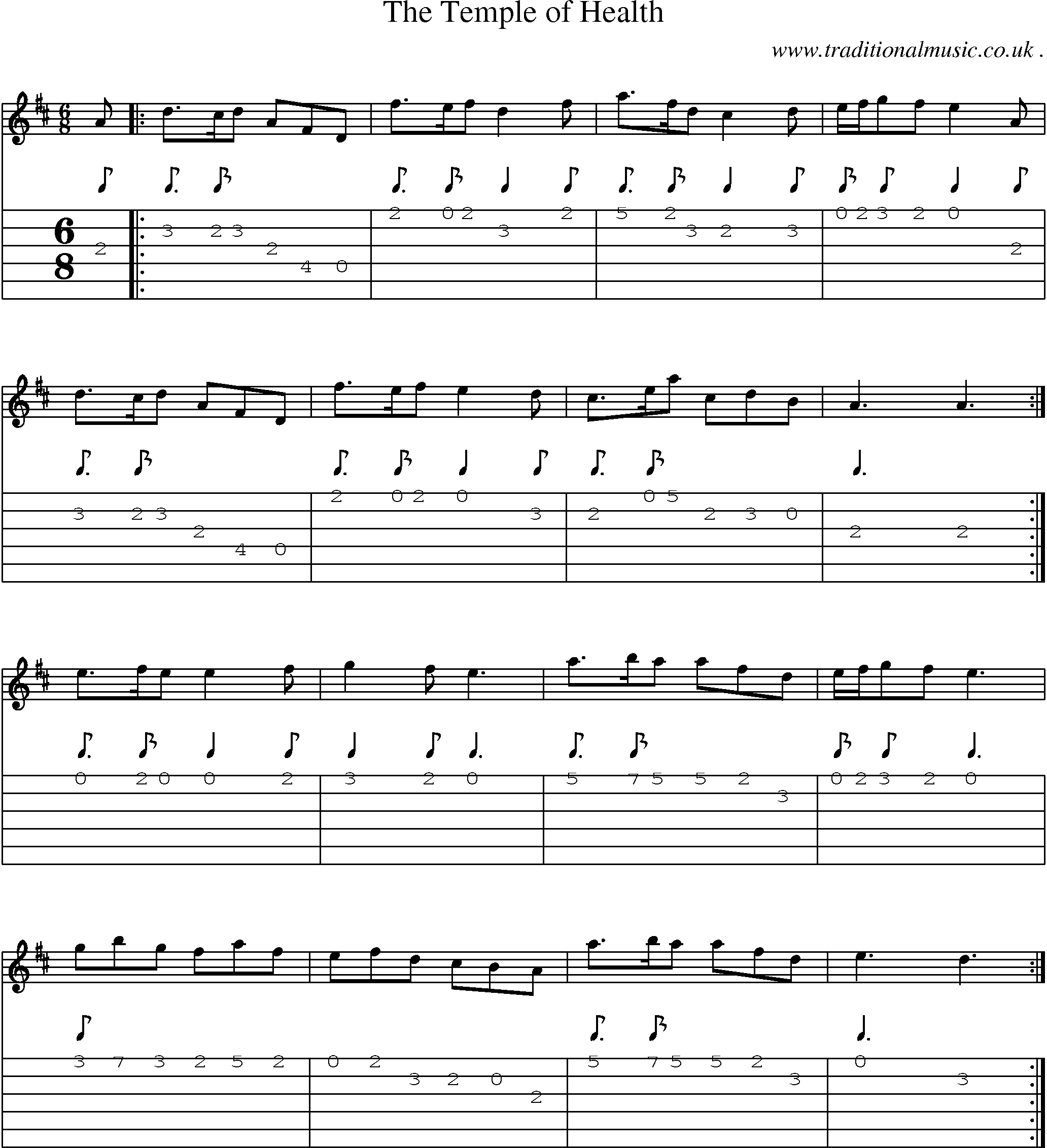 Sheet-Music and Guitar Tabs for The Temple Of Health