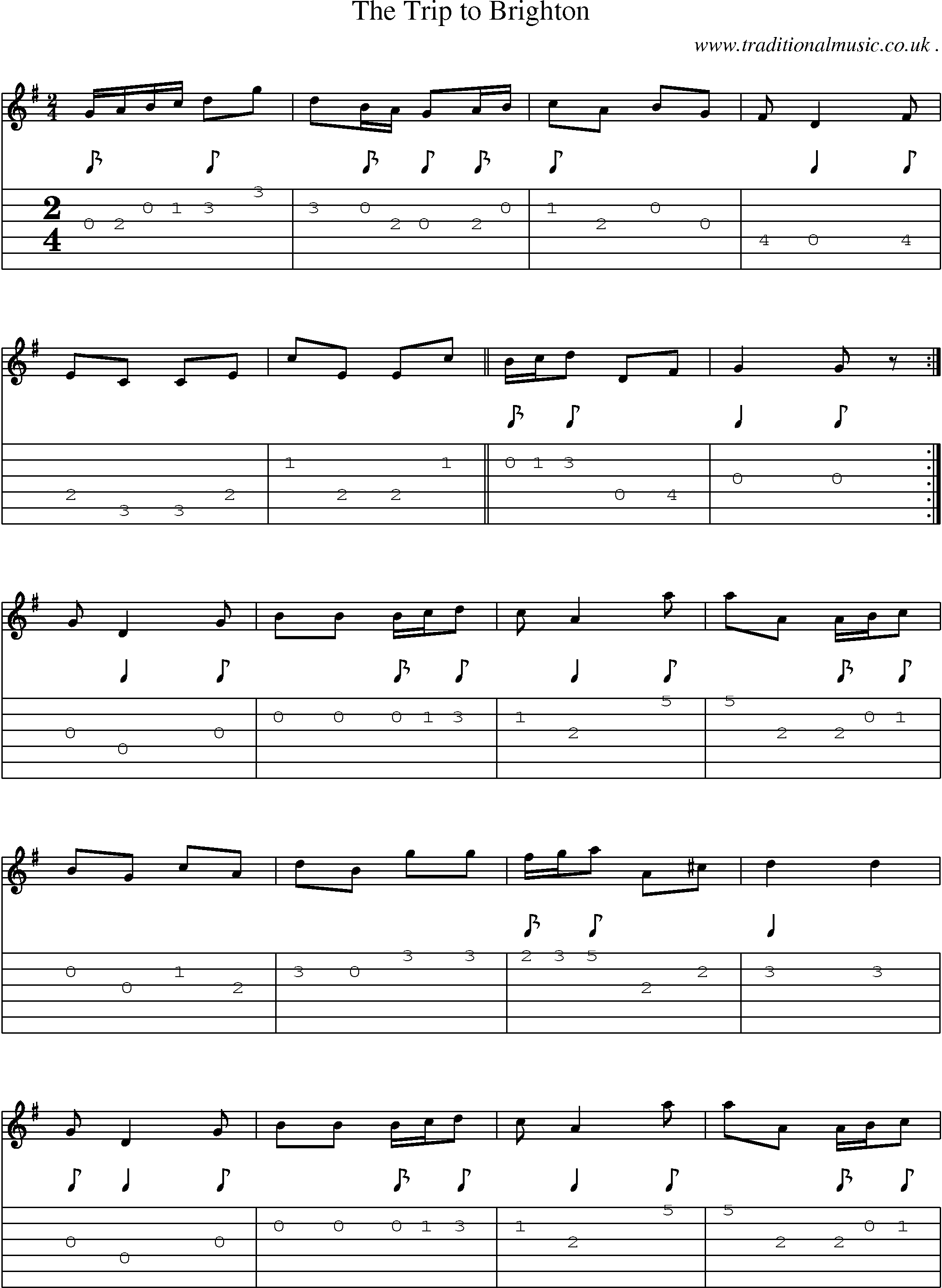 Sheet-Music and Guitar Tabs for The Trip To Brighton