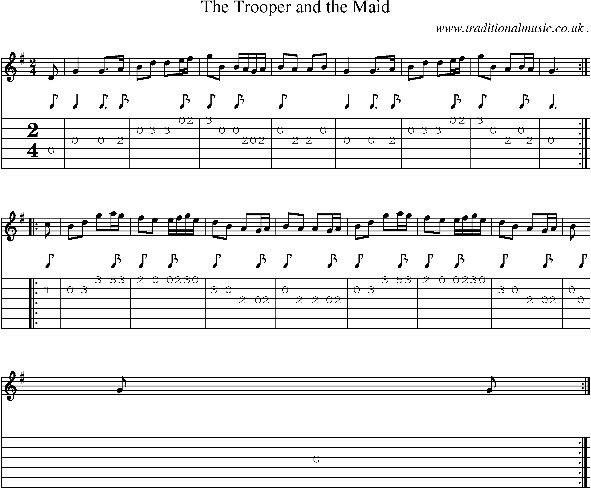 Sheet-Music and Guitar Tabs for The Trooper And The Maid