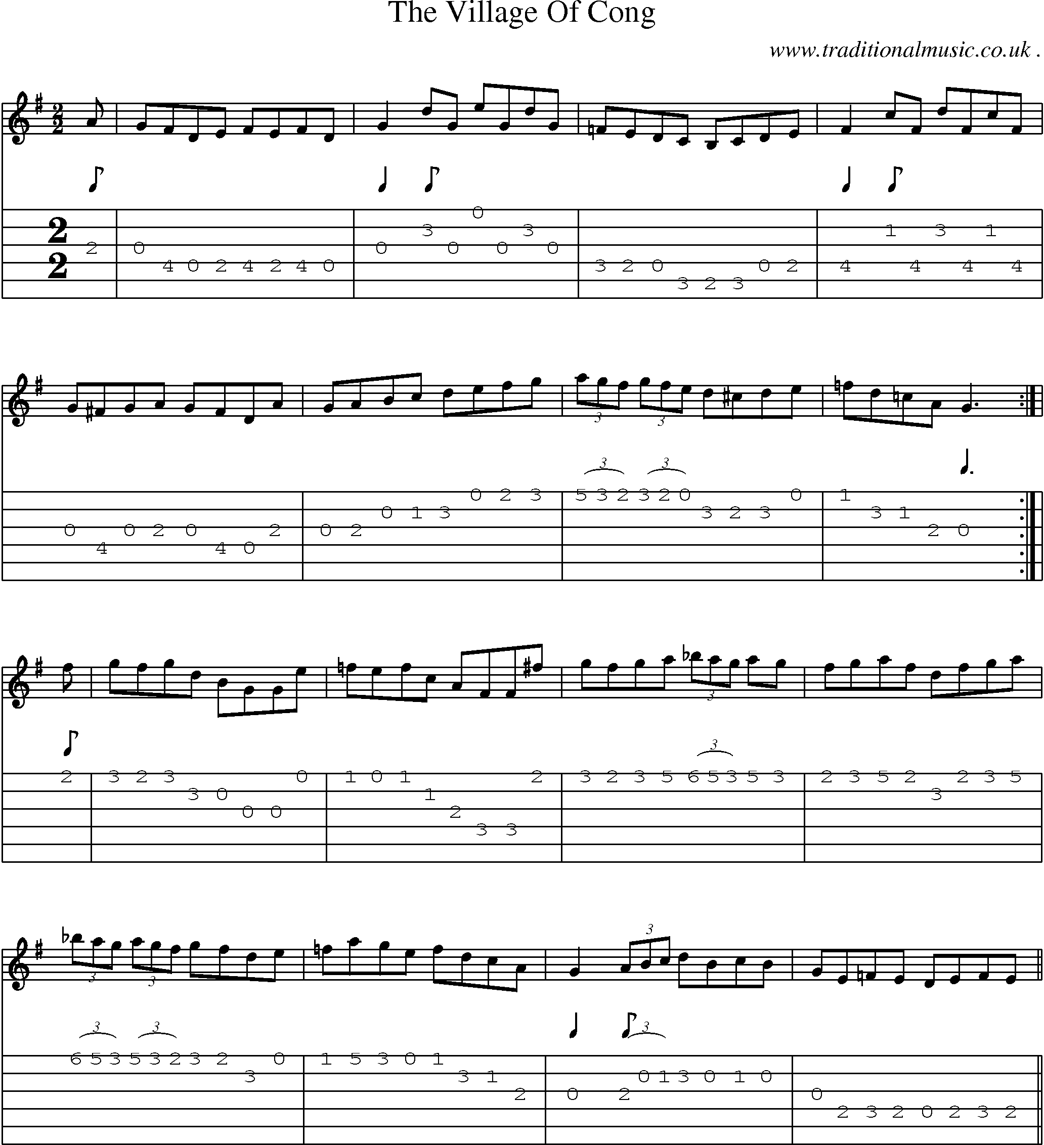 Sheet-Music and Guitar Tabs for The Village Of Cong