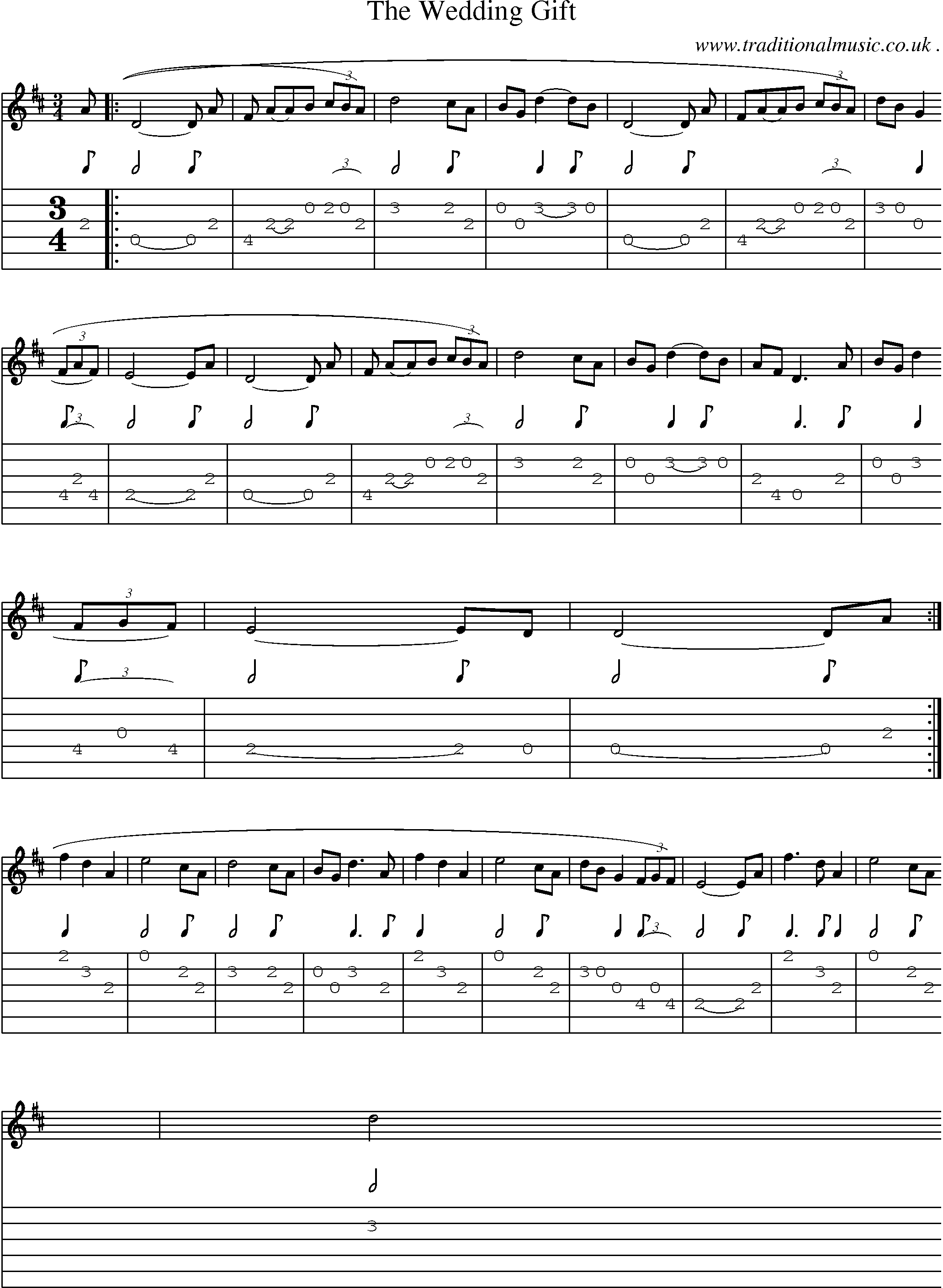 Sheet-Music and Guitar Tabs for The Wedding Gift