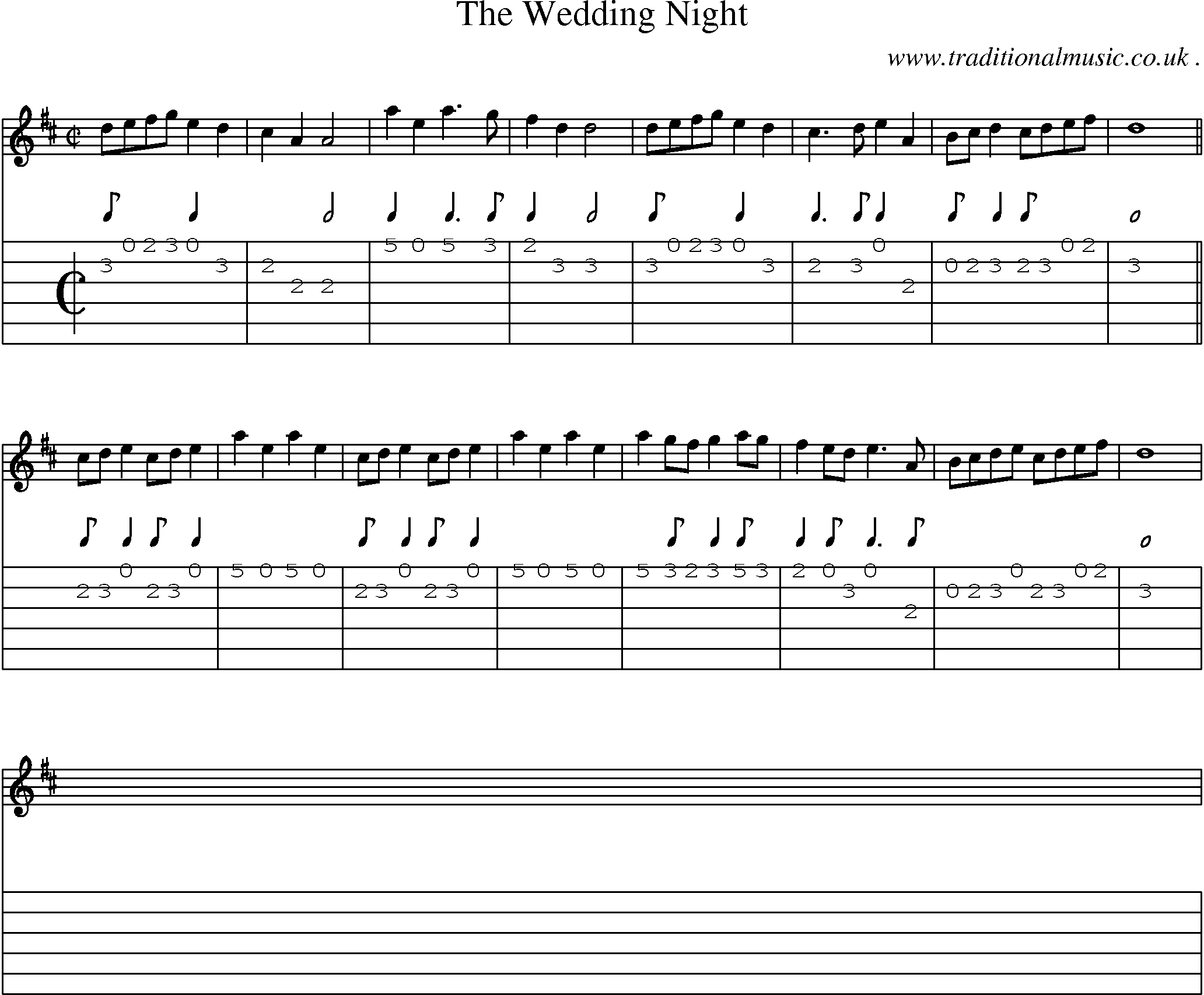 Sheet-Music and Guitar Tabs for The Wedding Night