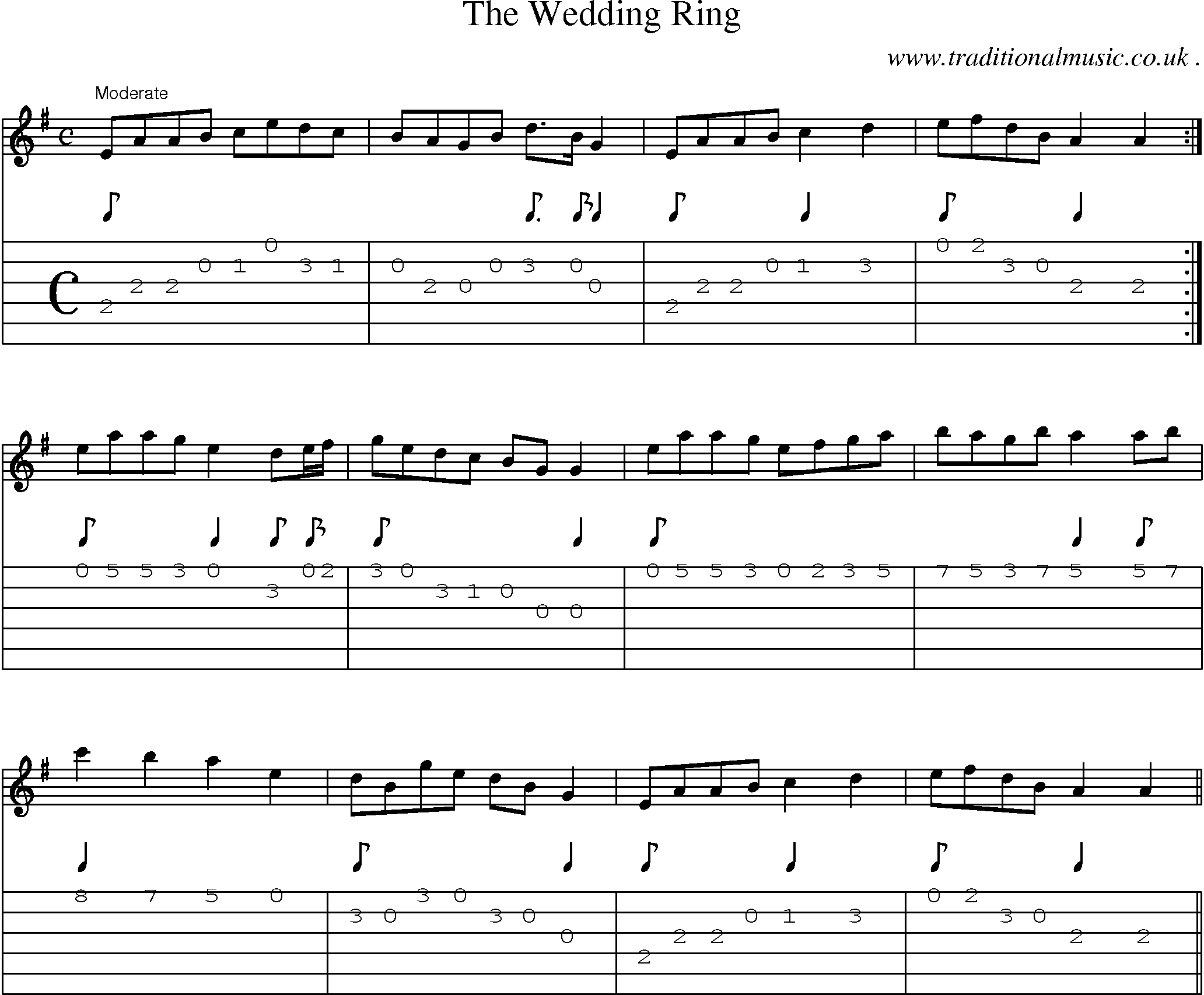 Sheet-Music and Guitar Tabs for The Wedding Ring