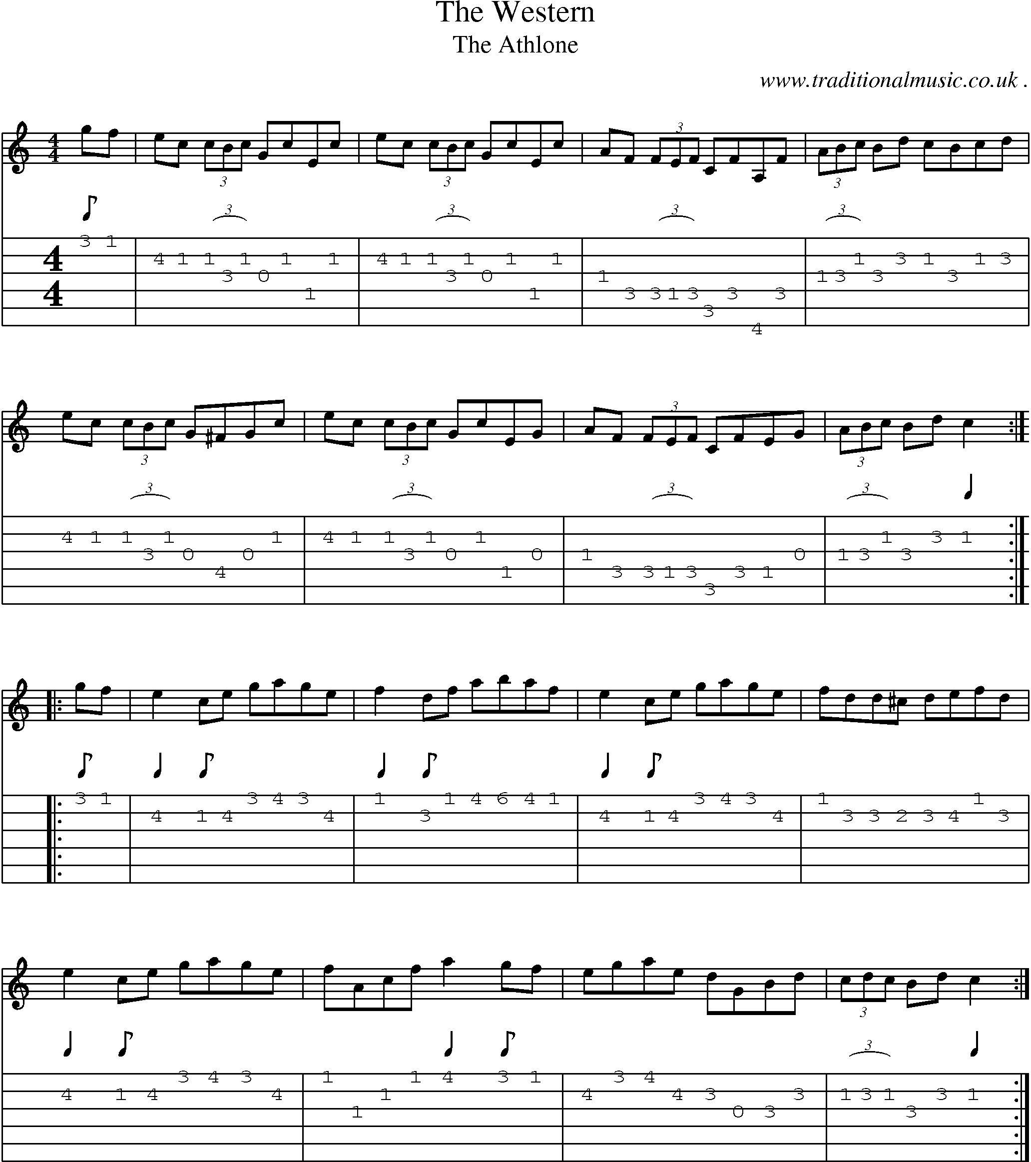 Sheet-Music and Guitar Tabs for The Western
