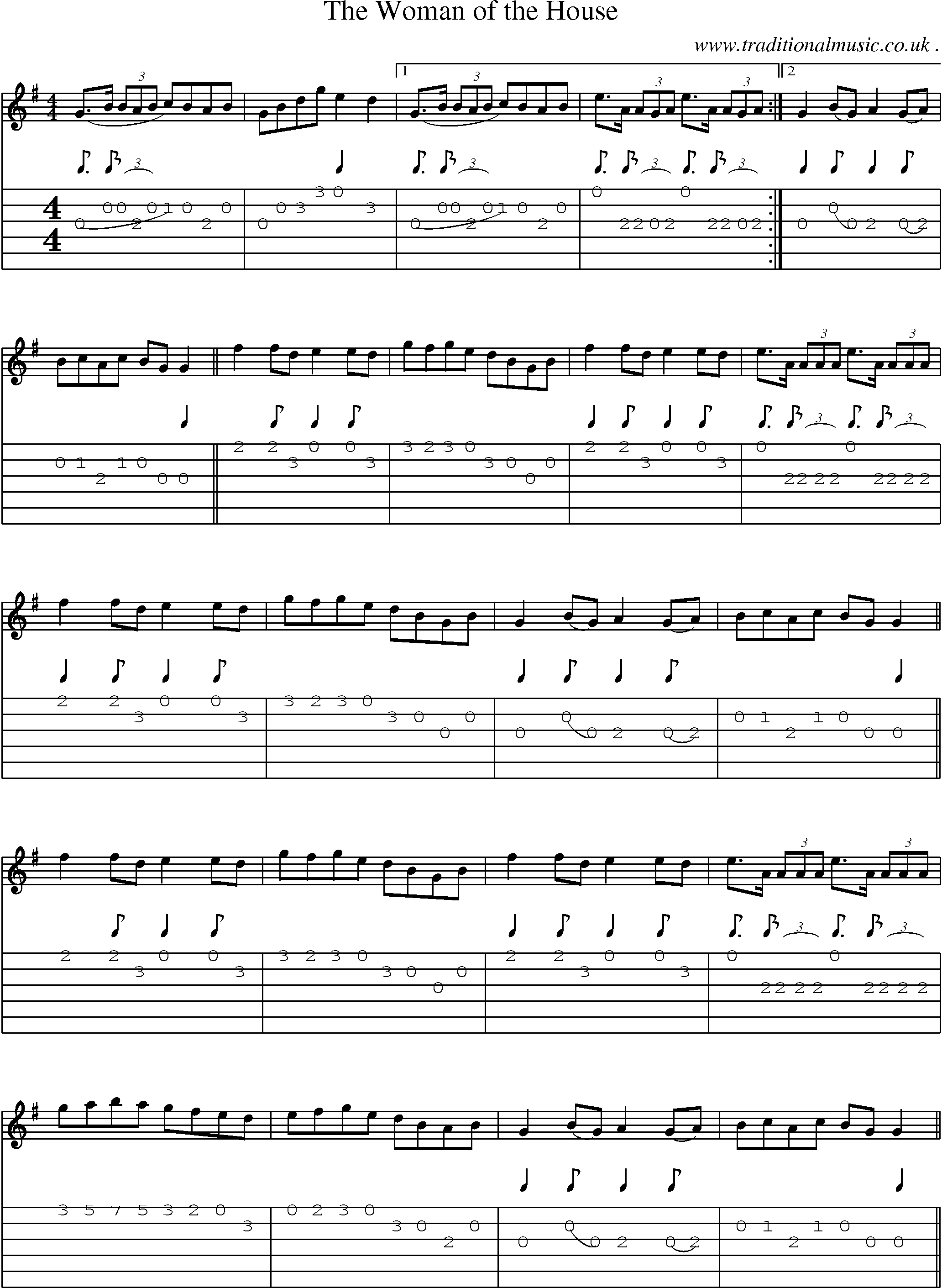 Sheet-Music and Guitar Tabs for The Woman Of The House