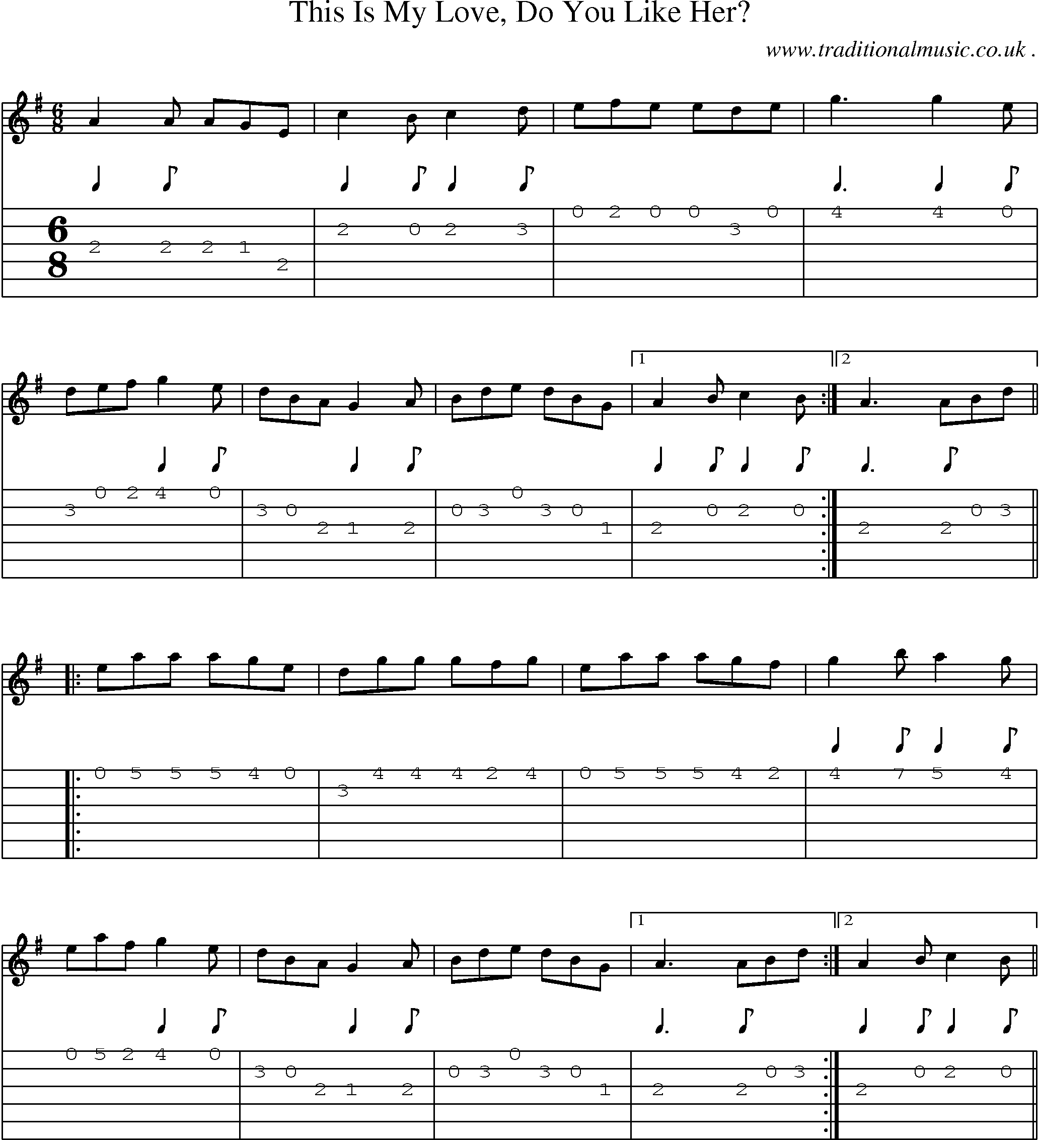 Sheet-Music and Guitar Tabs for This Is My Love Do You Like Her