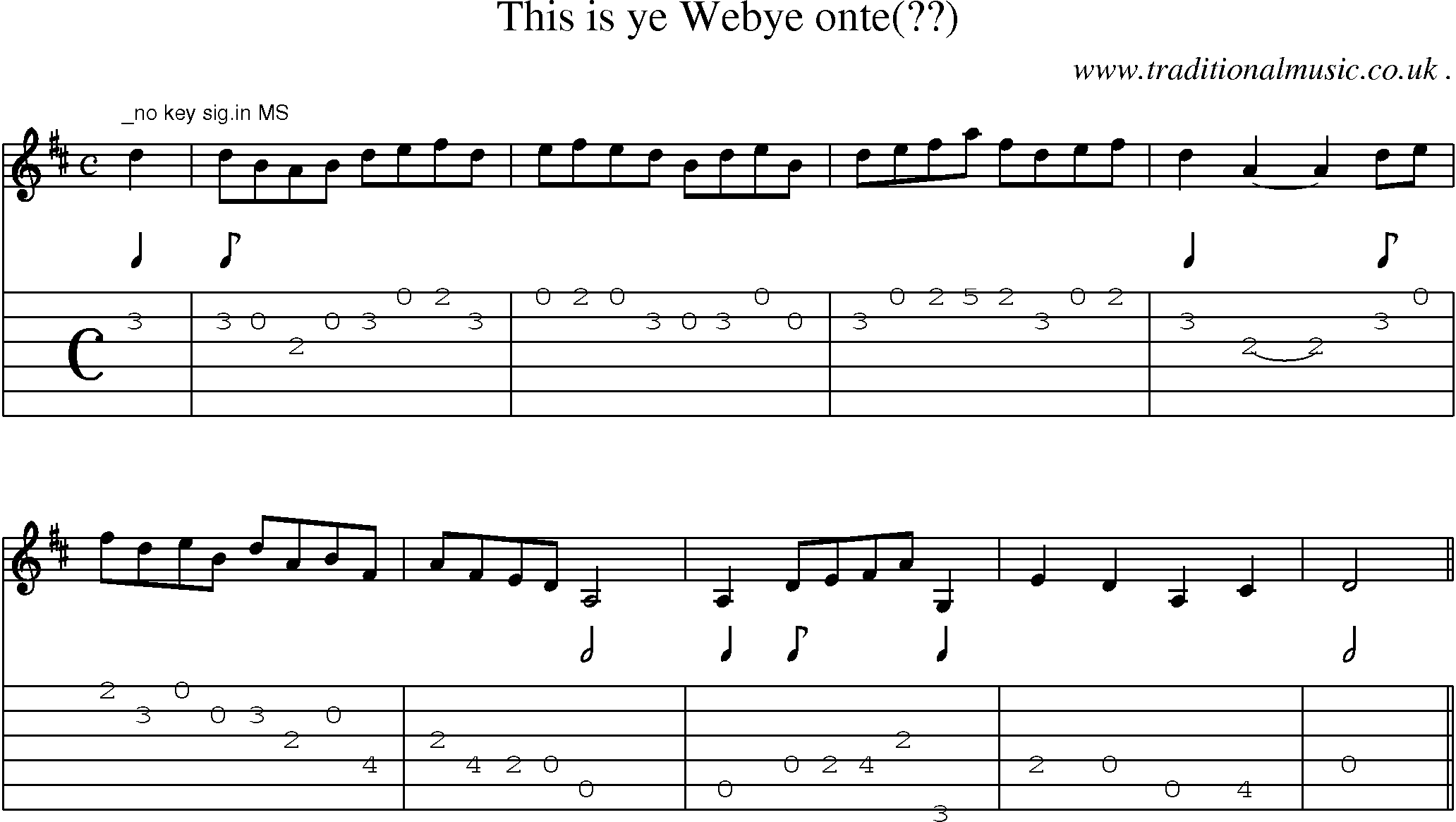 Sheet-Music and Guitar Tabs for This Is Ye Webye Onte
