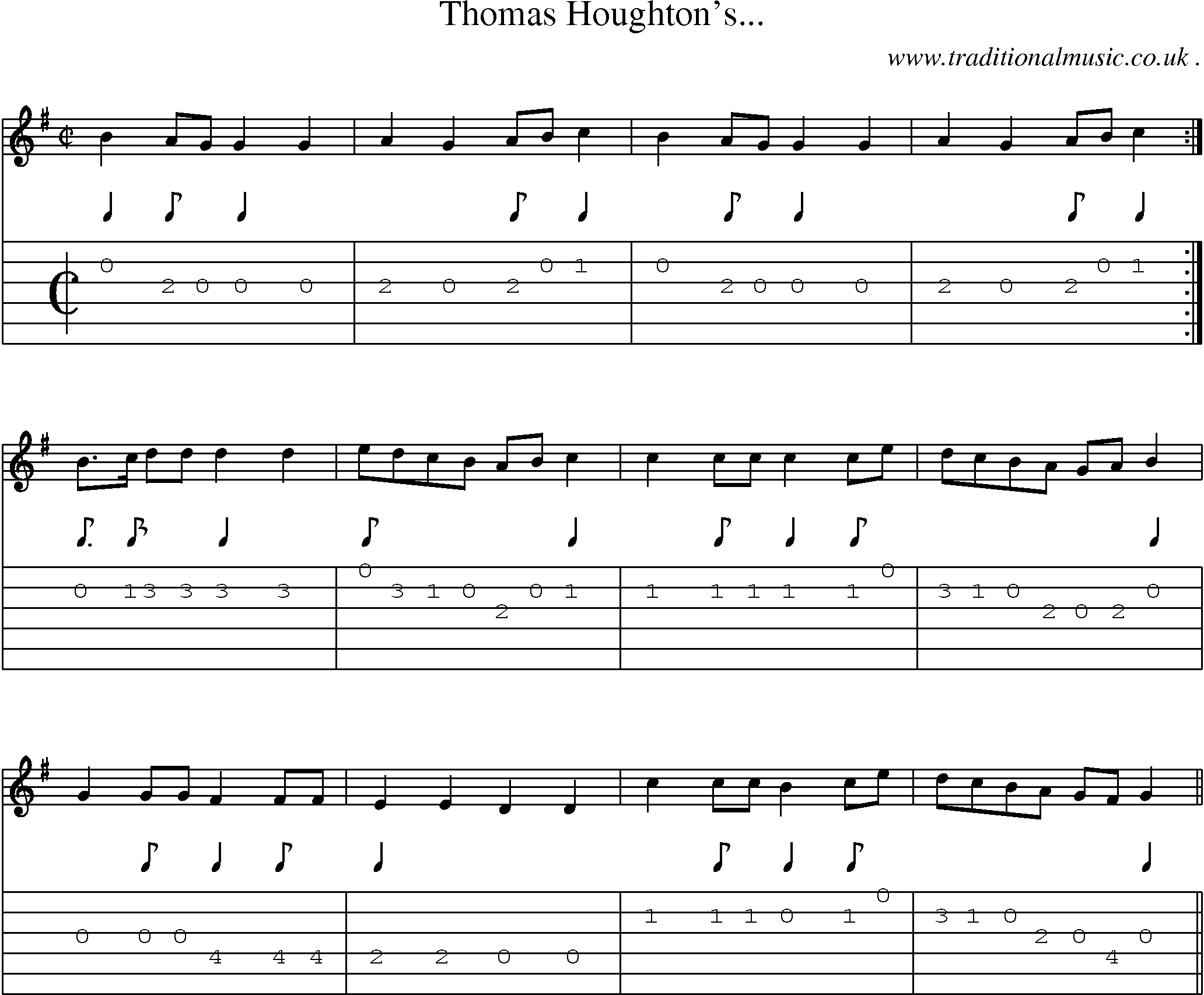 Sheet-Music and Guitar Tabs for Thomas Houghtons